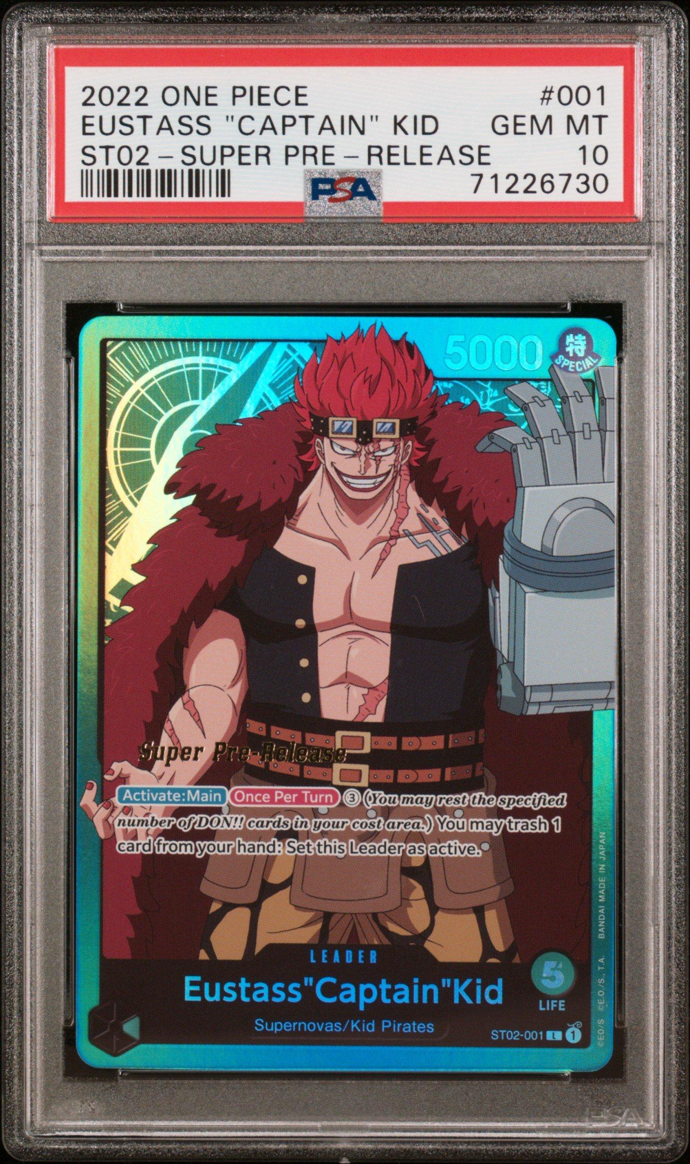 2022 One Piece Starter Deck-worst Generation Eustass "captain" Kid Super Pre-release PSA 10