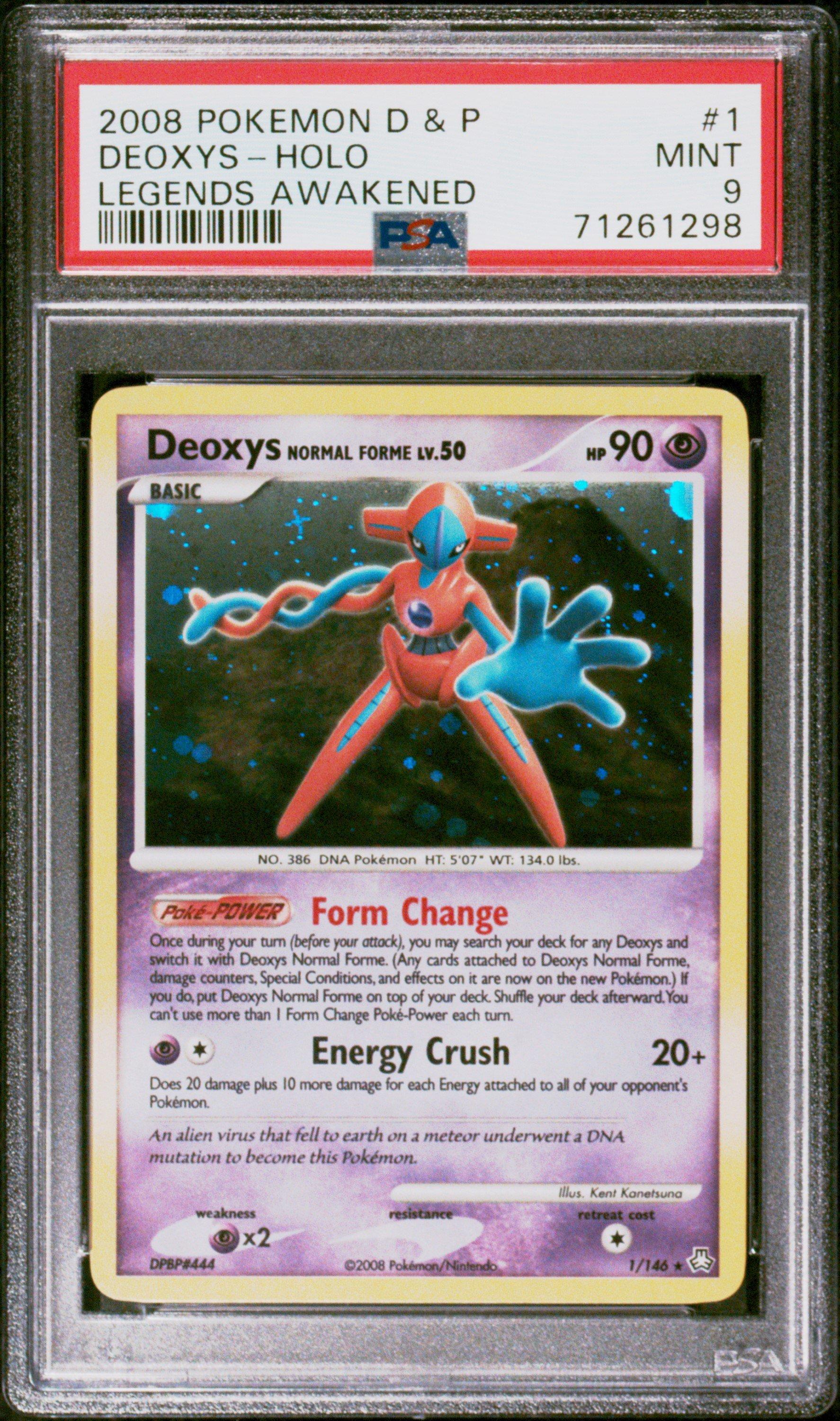 2008 Pokemon Diamond & Pearl Legends Awakened 1 Deoxys-holo PSA 9
