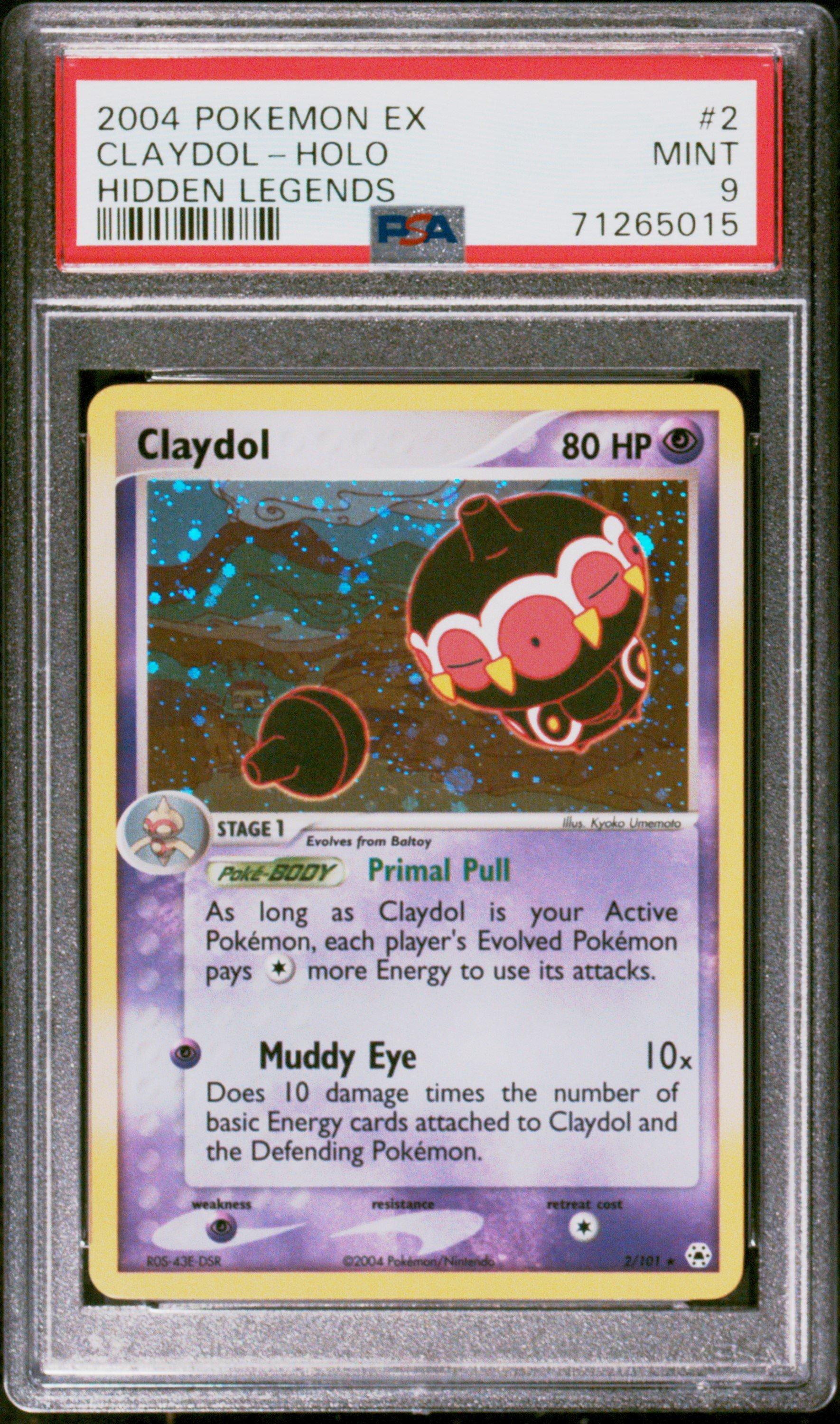 2004 Pokemon Ex Hidden Legends 2 Claydol-holo PSA 9 Graded Card