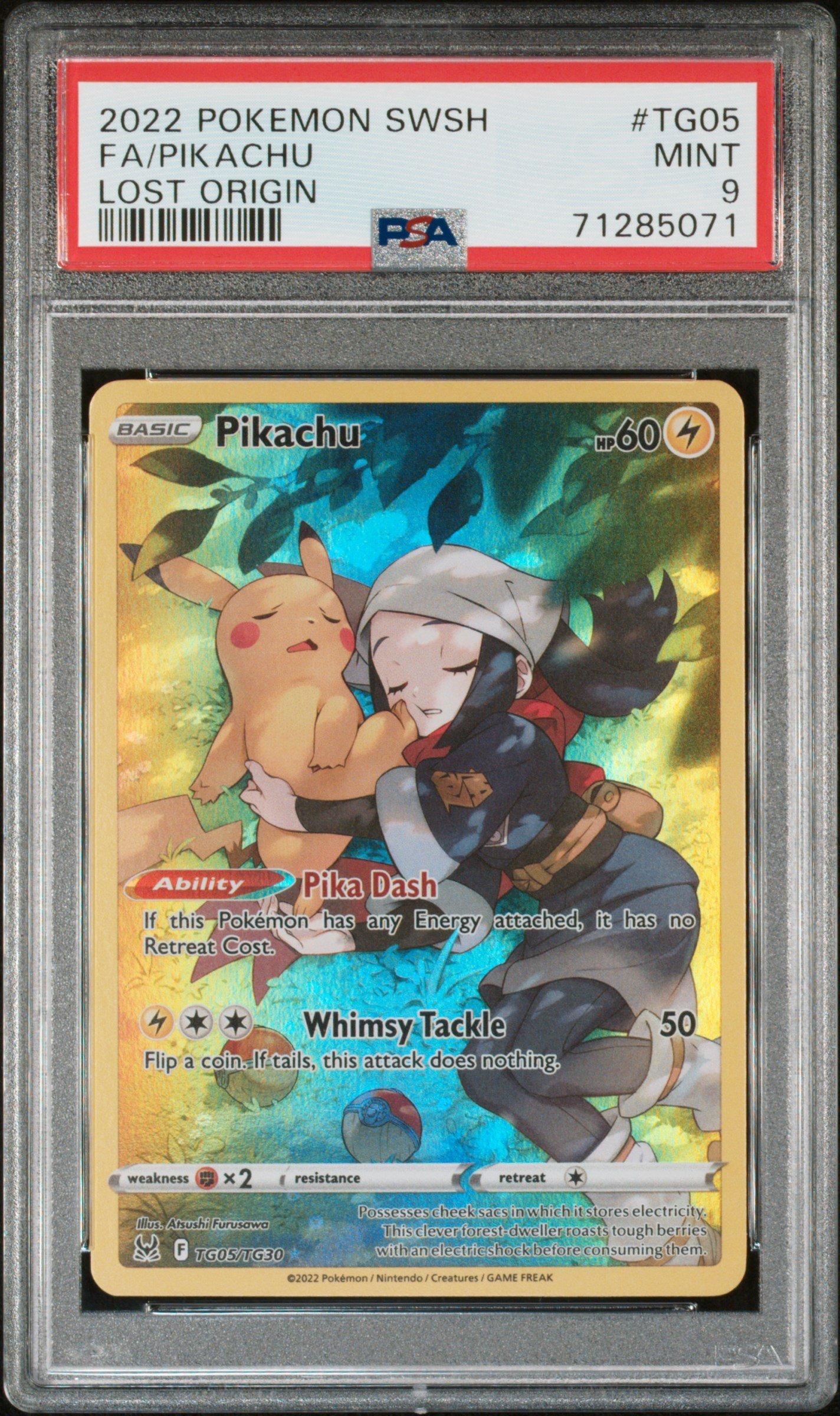 2022 Pokemon Sword & Shield Lost Origin Tg05 Full Art/pikachu PSA 9 Graded  Card | GameStop