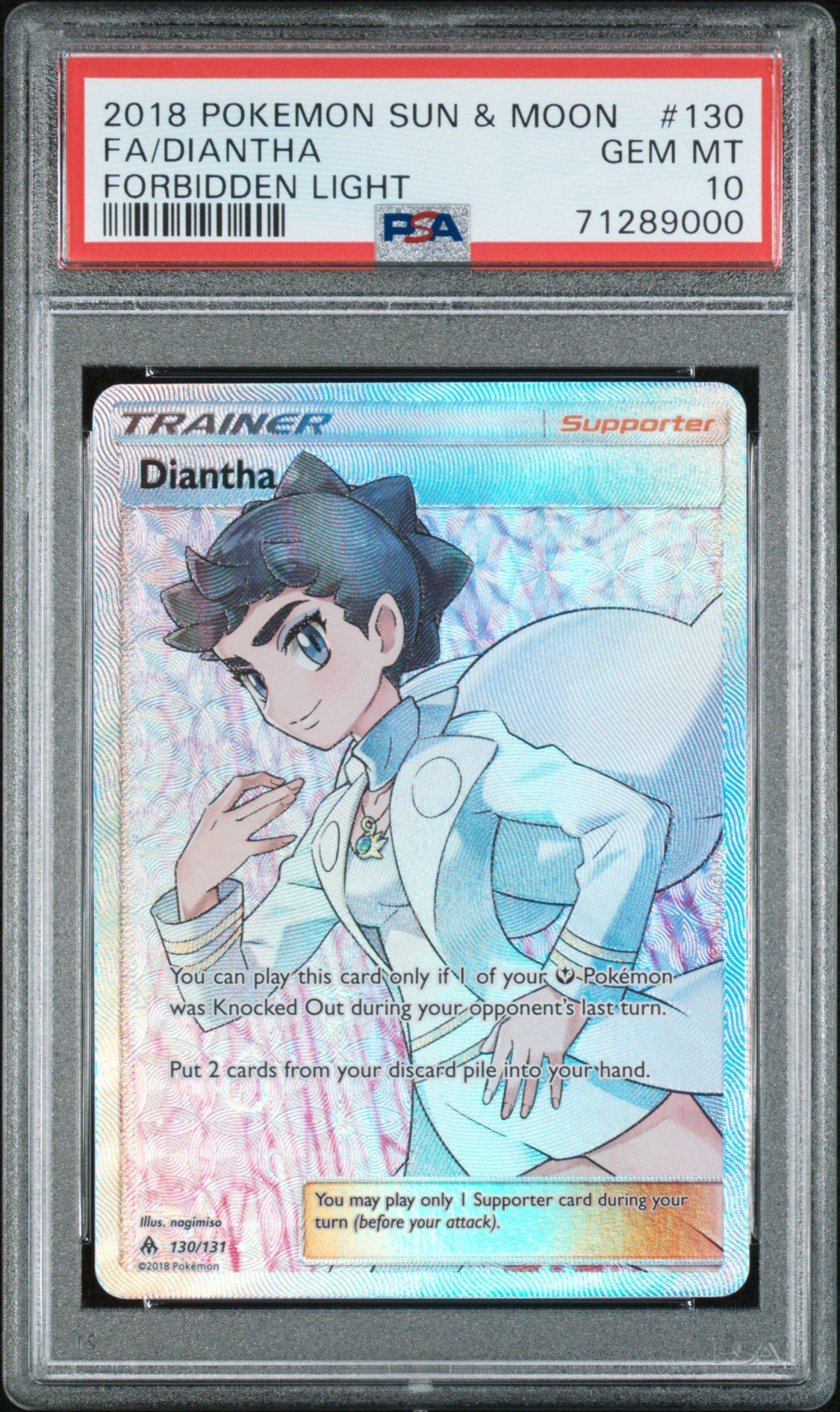 2018 Pokemon Sun & Moon Forbidden Light 130 Full Art/diantha PSA
