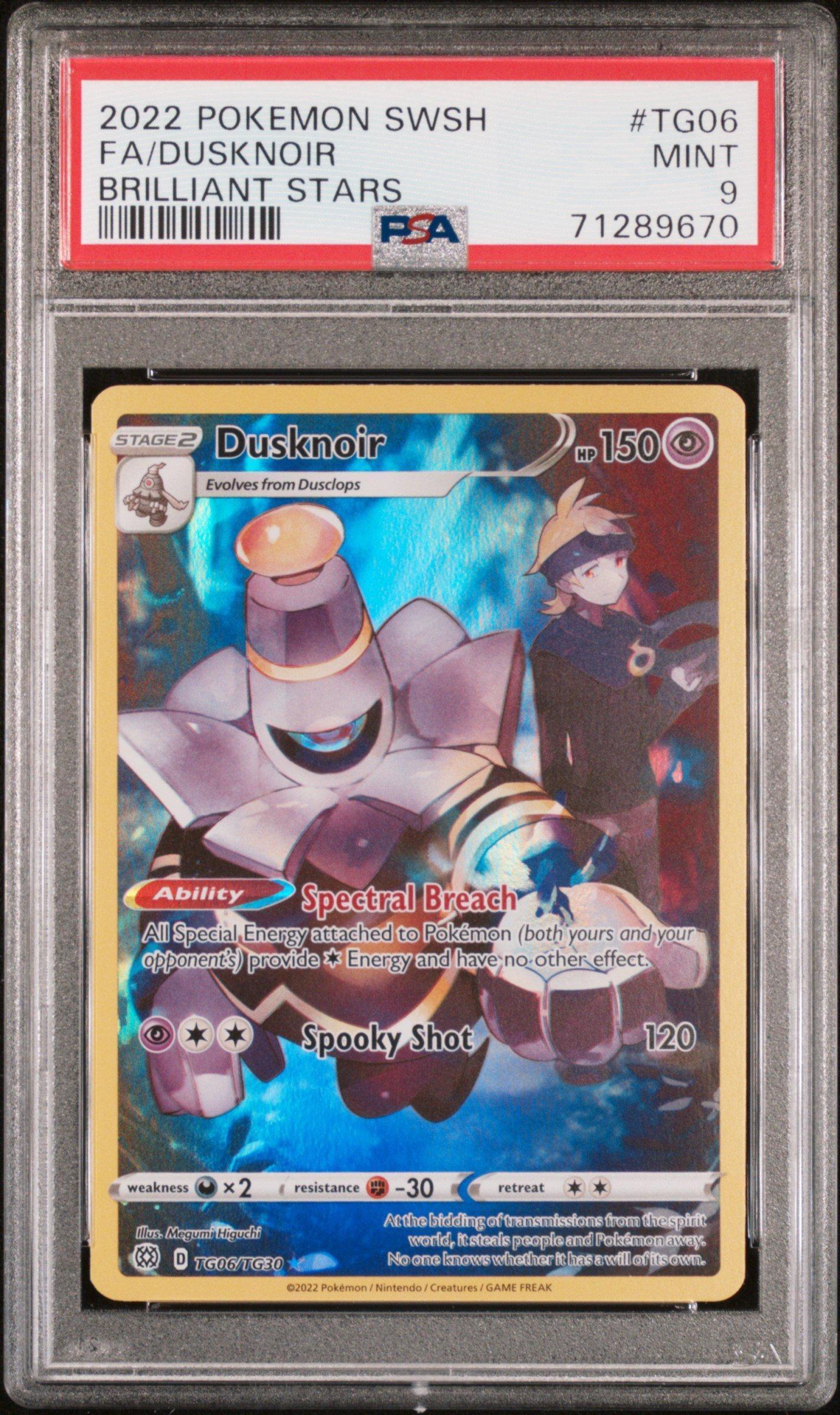 2022 Pokemon Sword & Shield Brilliant Stars Tg06 Full Art/dusknoir PSA