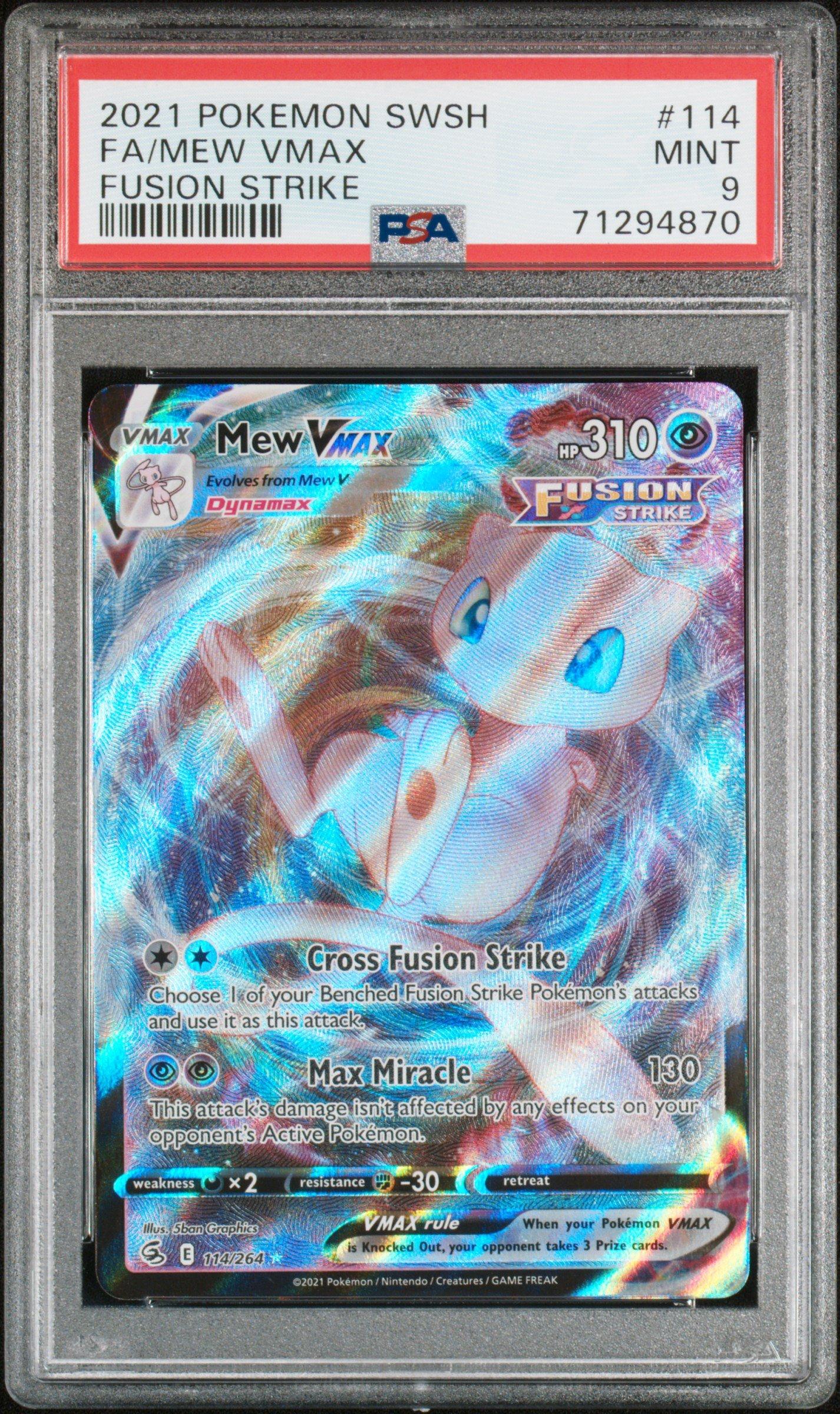 2021 Pokemon Sword & Shield Fusion Strike 114 Full Art/mew Vmax
