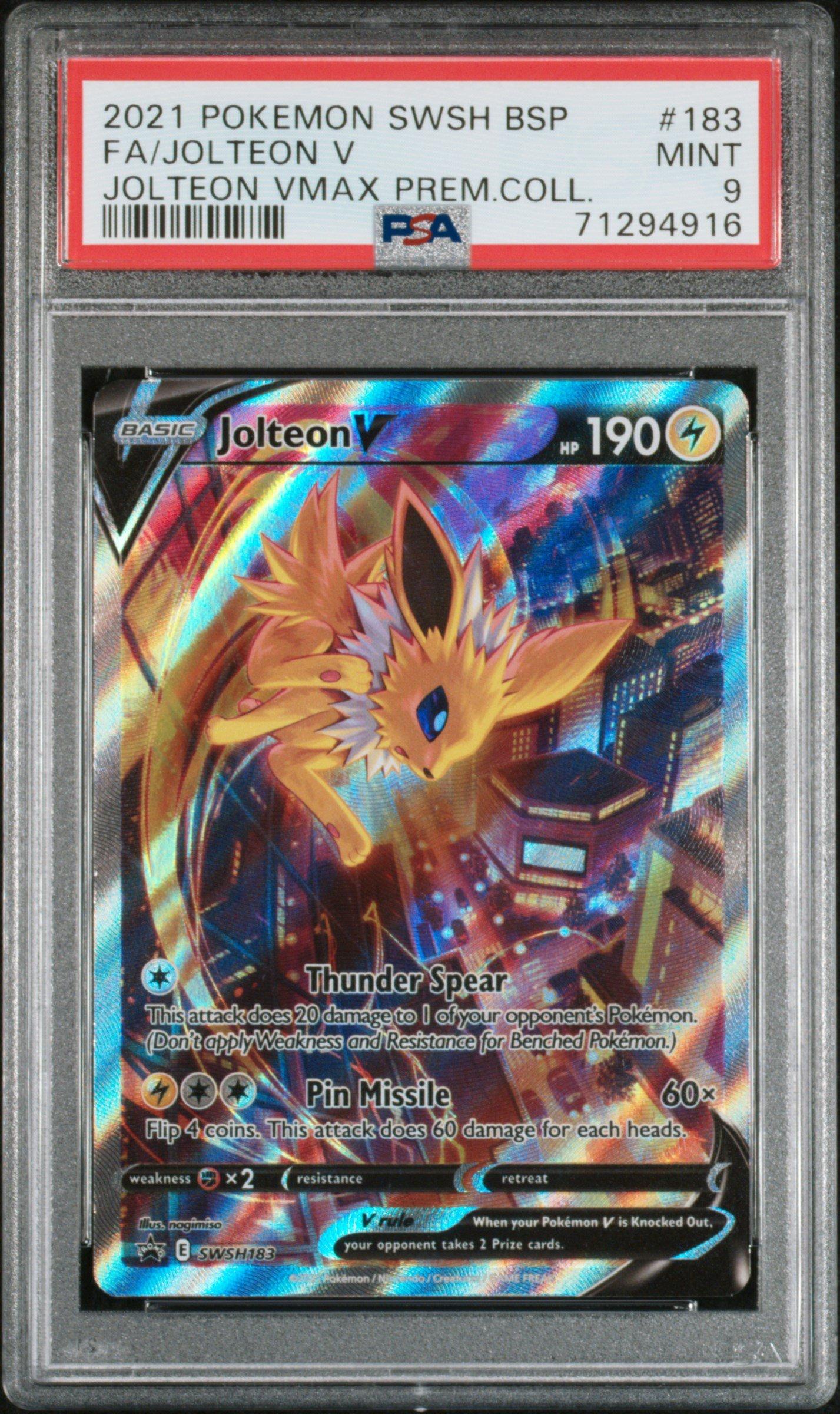 2021 Pokemon Swsh Black Star Promo 183 Fa/jolteon V PSA