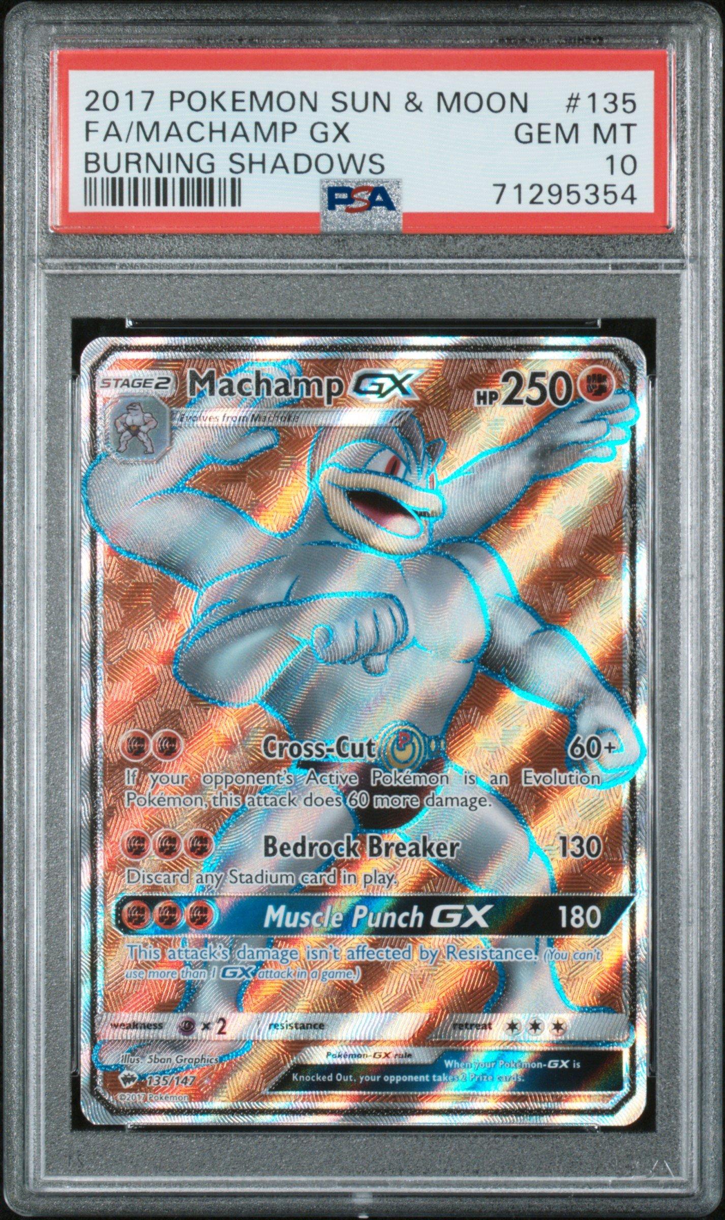2017 Pokemon Sun & Moon Burning Shadows 135 Full Art/machamp Gx