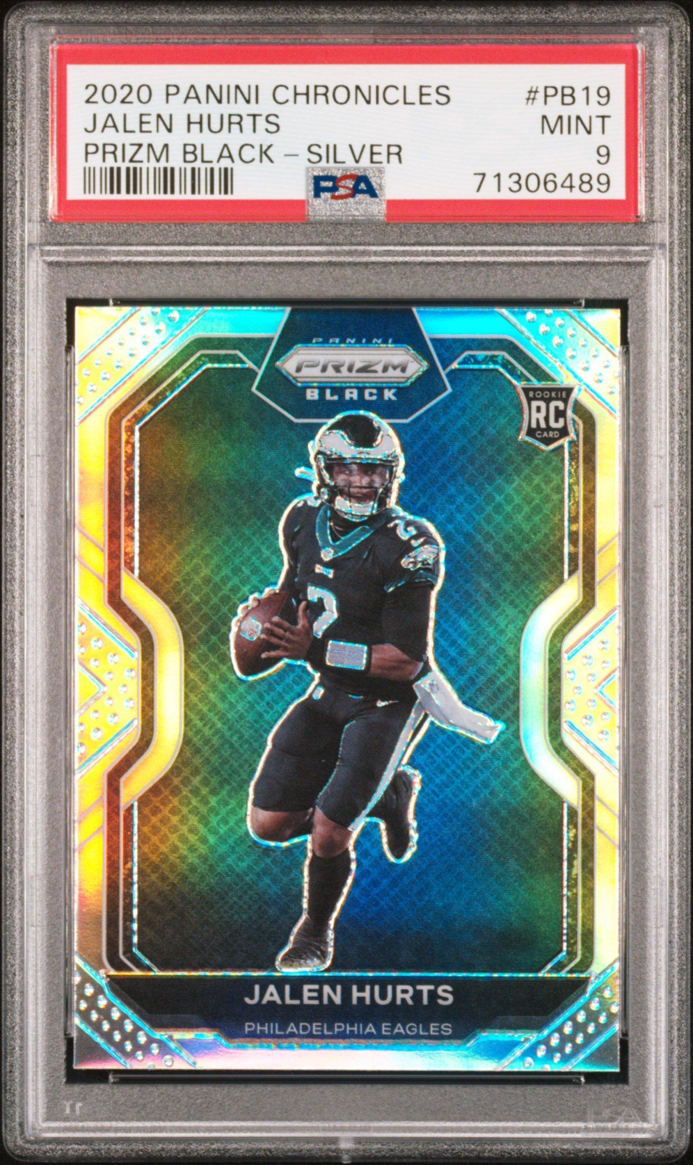 2020 Panini Chronicles Prizm Black Pb19 Jalen Hurts Silver PSA