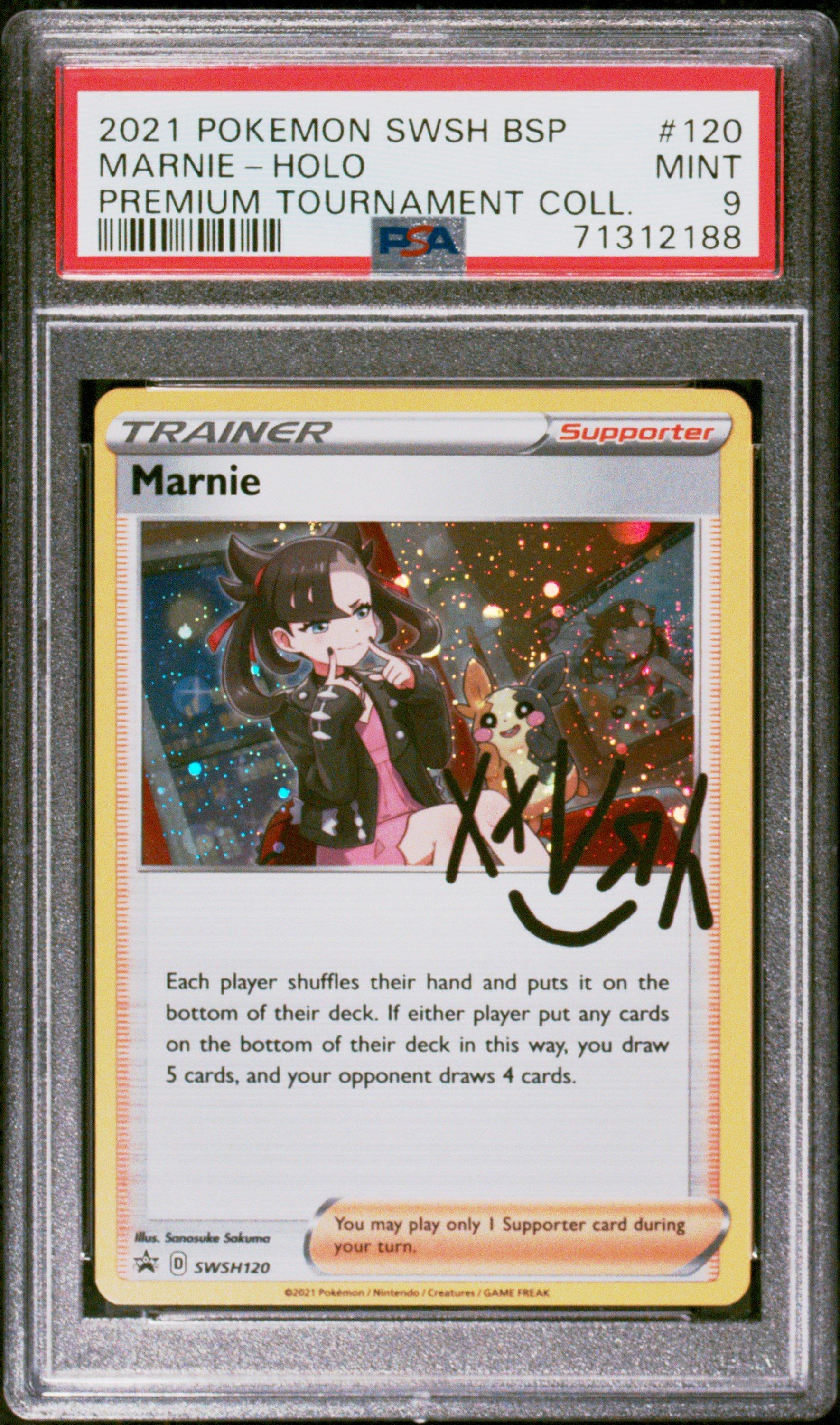 2021 Pokemon Swsh Black Star Promo 120 Marnie-holo Marnie Premium Tournament Collection PSA