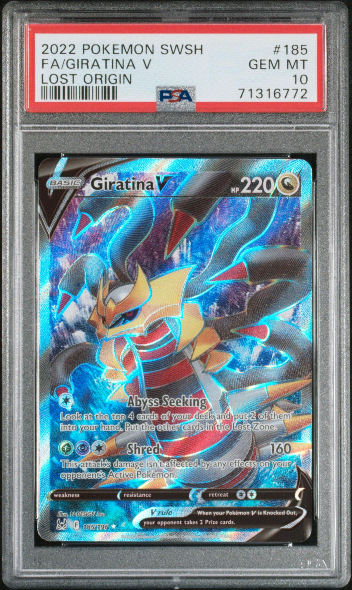 2022 Pokemon Sword & Shield Lost Origin 185 Full Art/giratina V