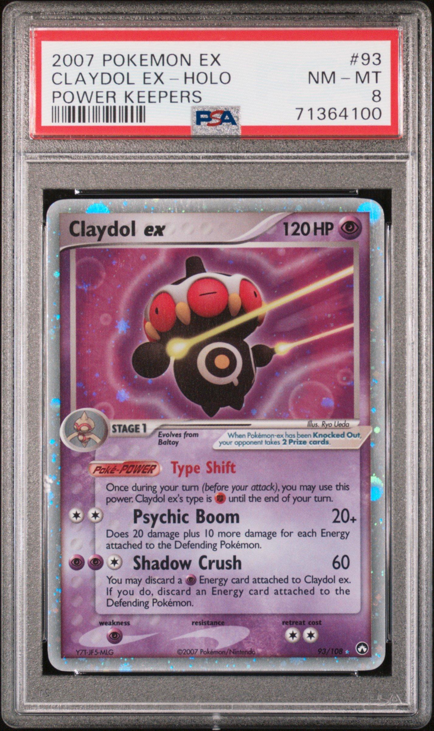 2007 Pokemon Ex Power Keepers 93 Claydol Ex-holo PSA 8 Graded Card