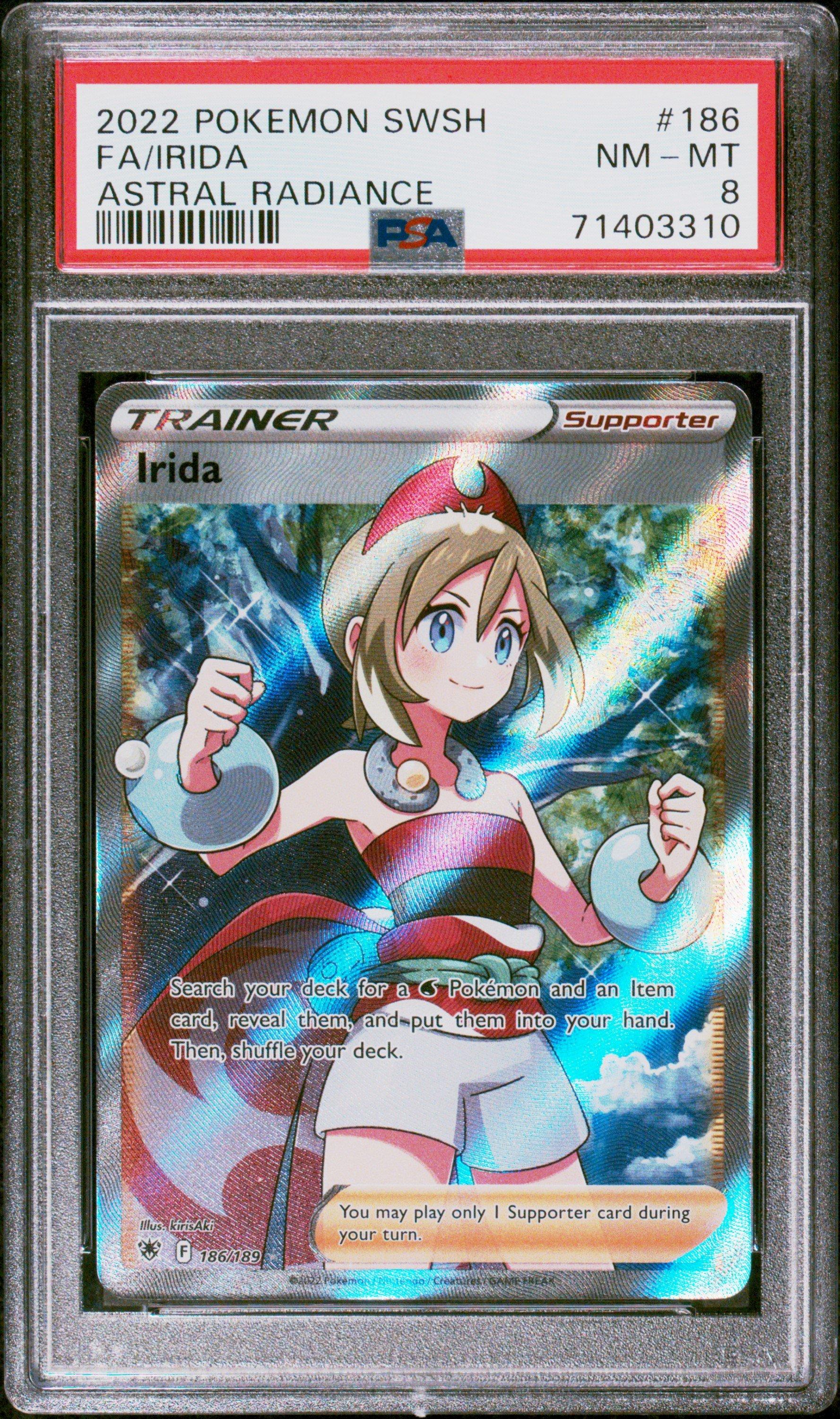 2022 Pokemon Sword & Shield Astral Radiance 186 Full Art/irida PSA