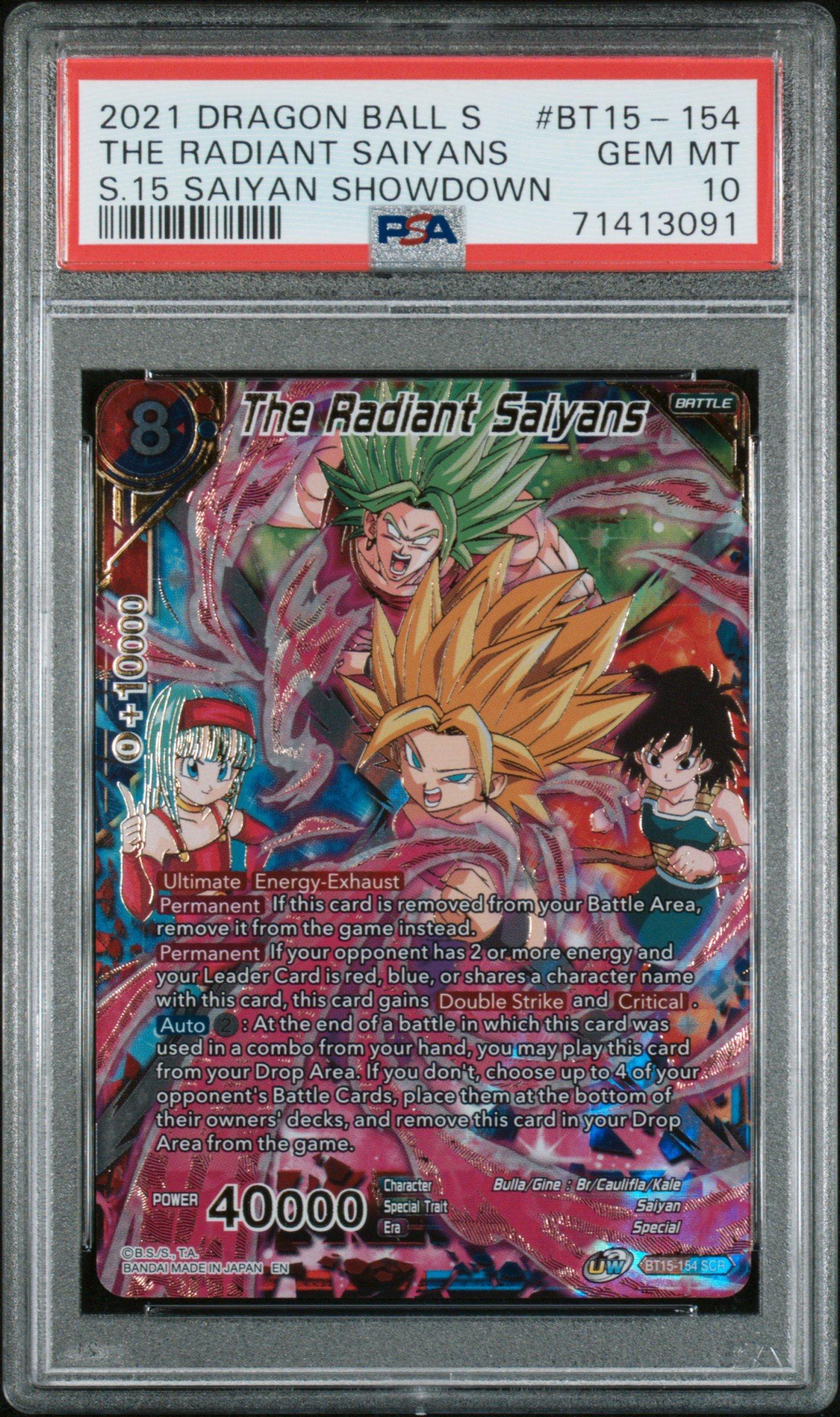 2021 Dragon Ball Super Card Game Series 15 Saiyan Showdown Bt15-154 The Radiant Saiyans PSA 10