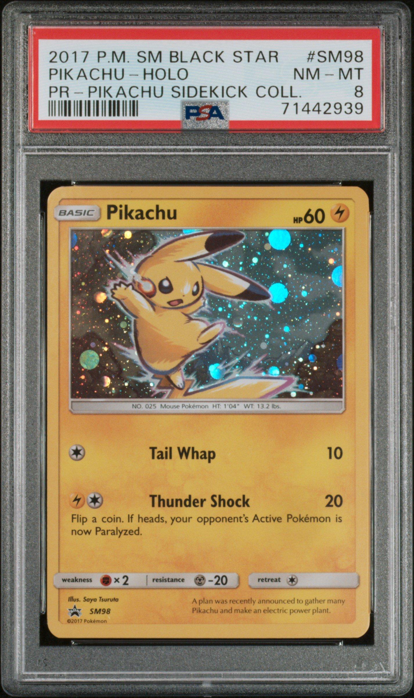 2017 Pokemon Sm Black Star Promo Sm98 Pikachu-holo Pikachu Sidekick  Collection PSA 8 Graded Card | GameStop