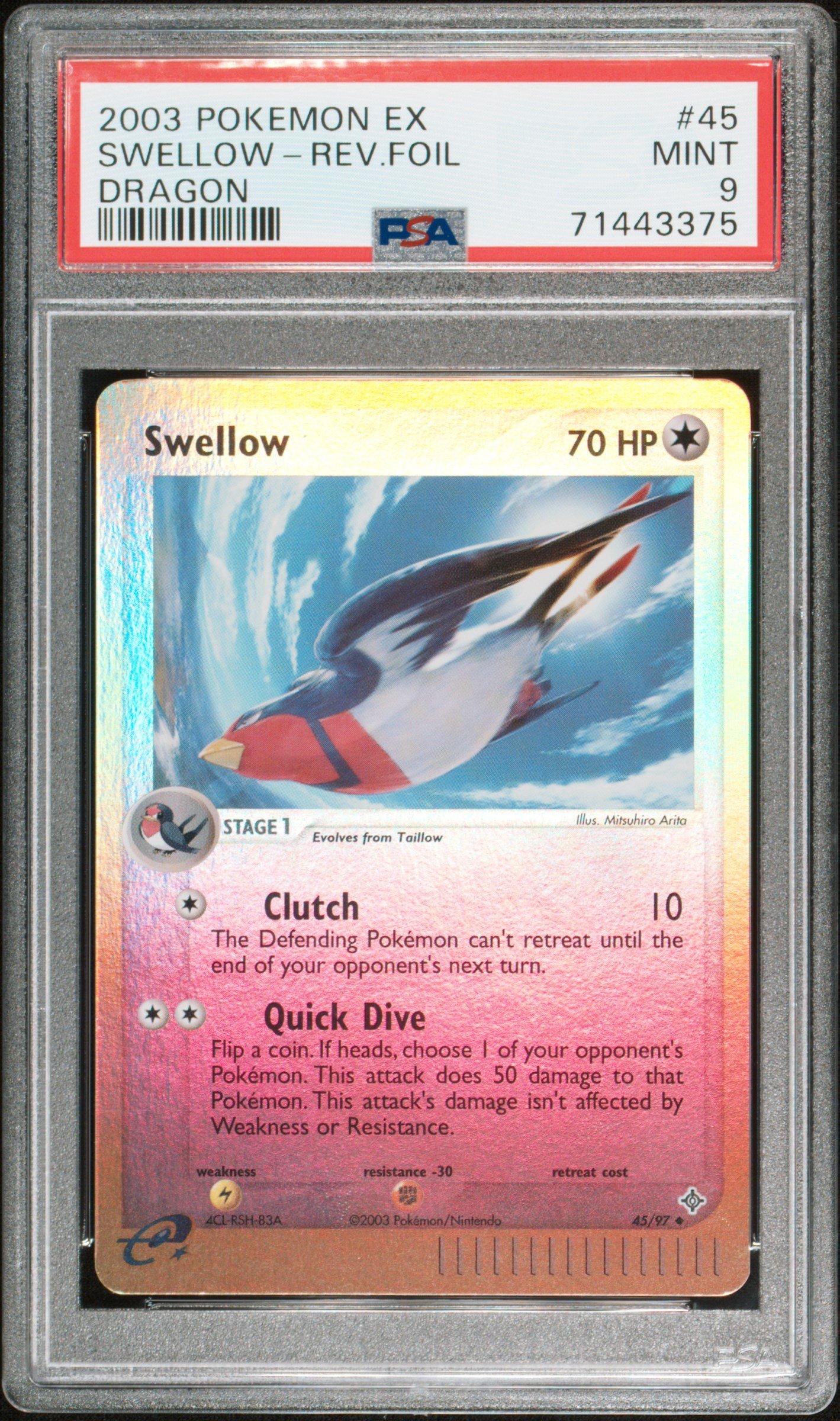 2003 Pokemon Ex Dragon 45 Swellow-reverse Foil PSA 9 Graded Card | GameStop