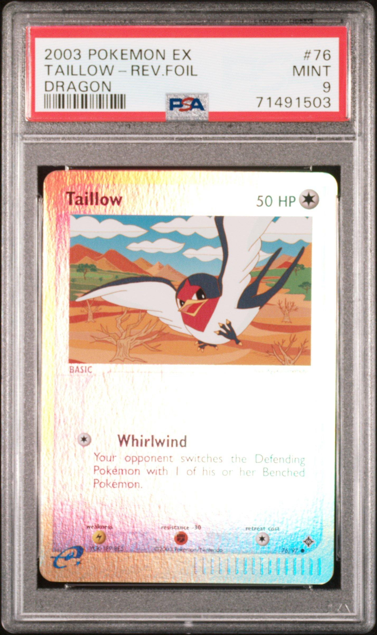 2003 Pokemon Ex Dragon 76 Taillow-reverse Foil PSA 9