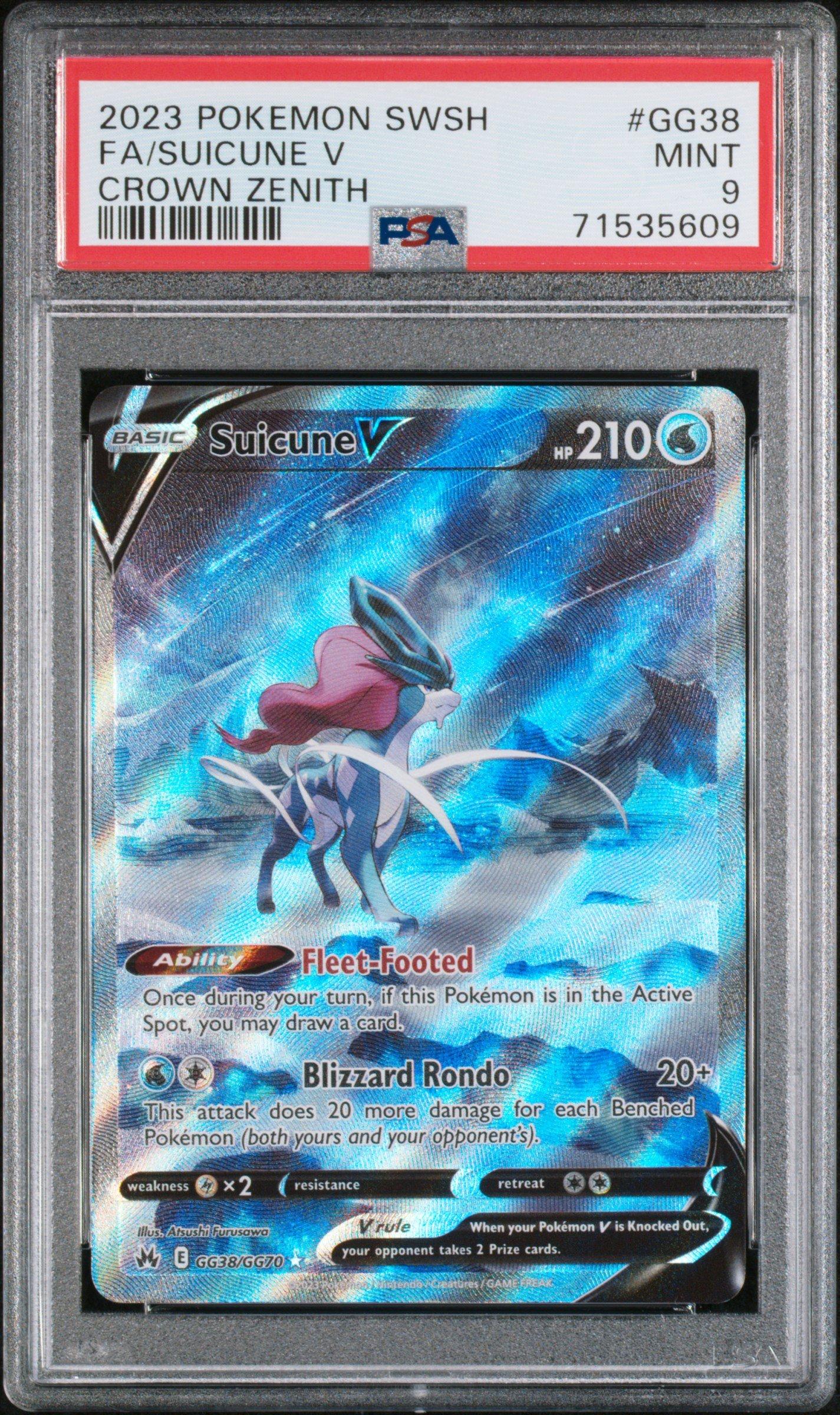 2023 Pokemon Sword And Shield Crown Zenith Gg38 Full Art/suicune V PSA