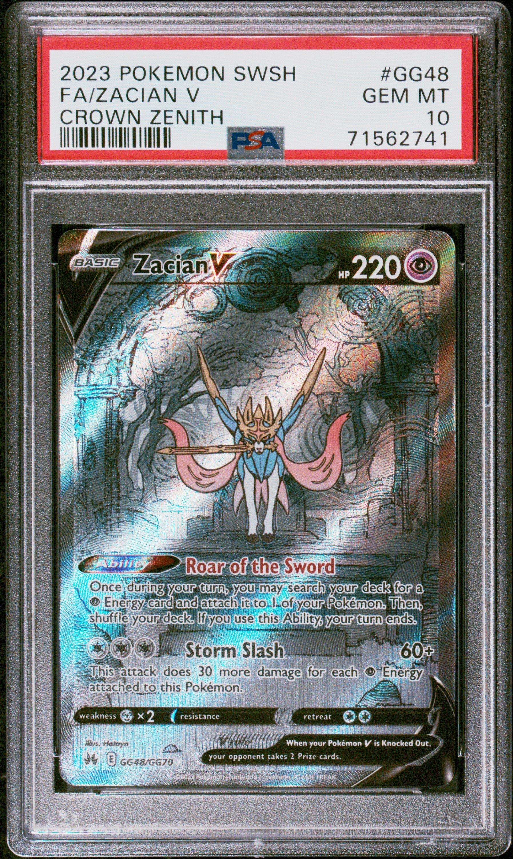 2023 Pokemon Sword And Shield Crown Zenith Gg48 Full Art/zacian V PSA