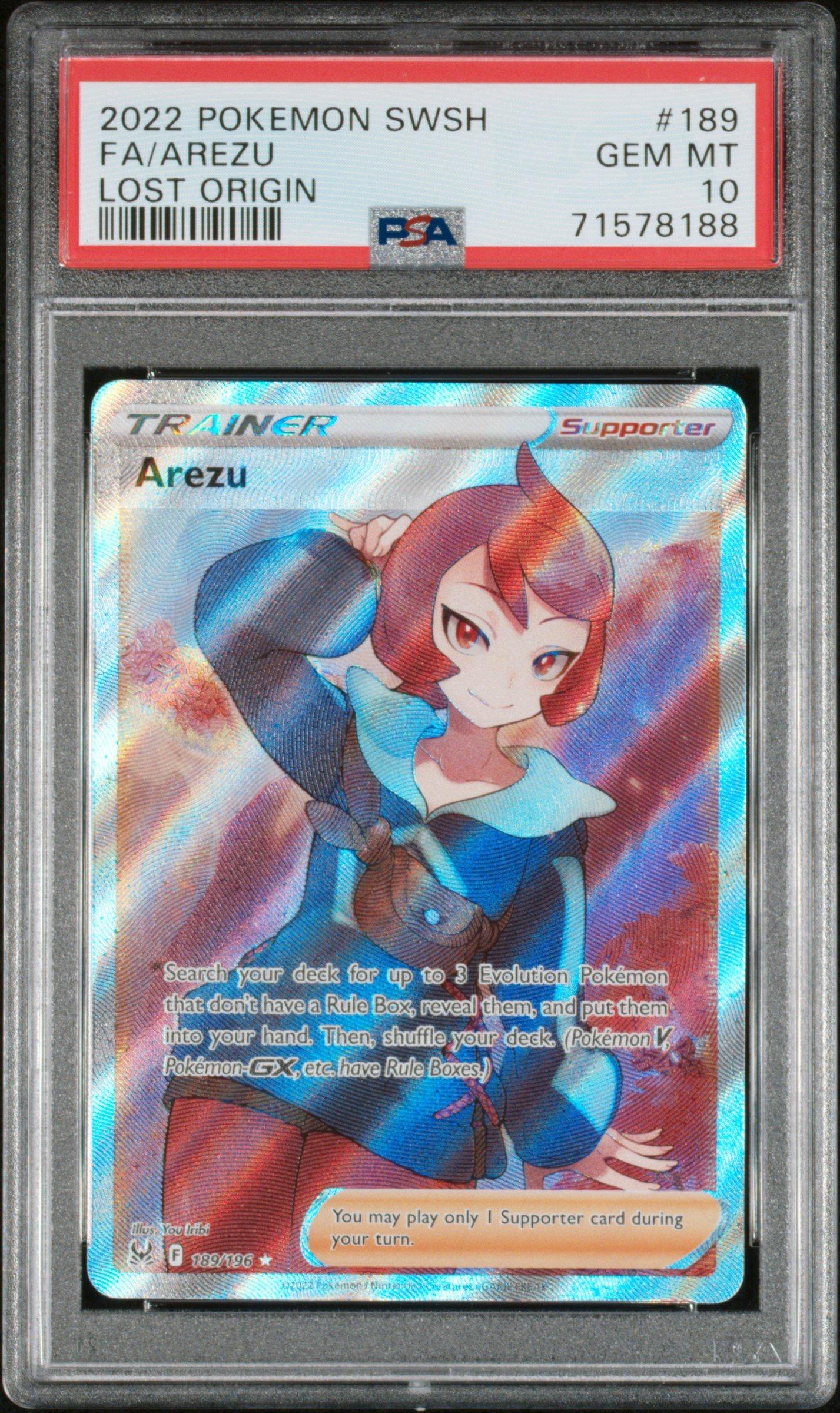 2022 Pokemon Sword & Shield Lost Origin 189 Full Art/arezu PSA 10 Graded  Card | GameStop