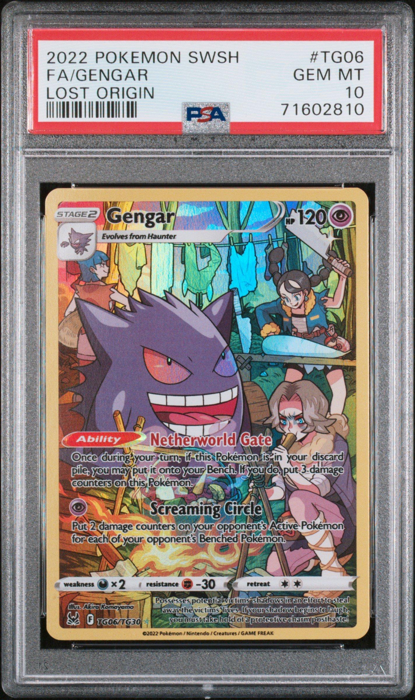2022 Pokemon Sword & Shield Lost Origin Tg06 Full Art/gengar PSA
