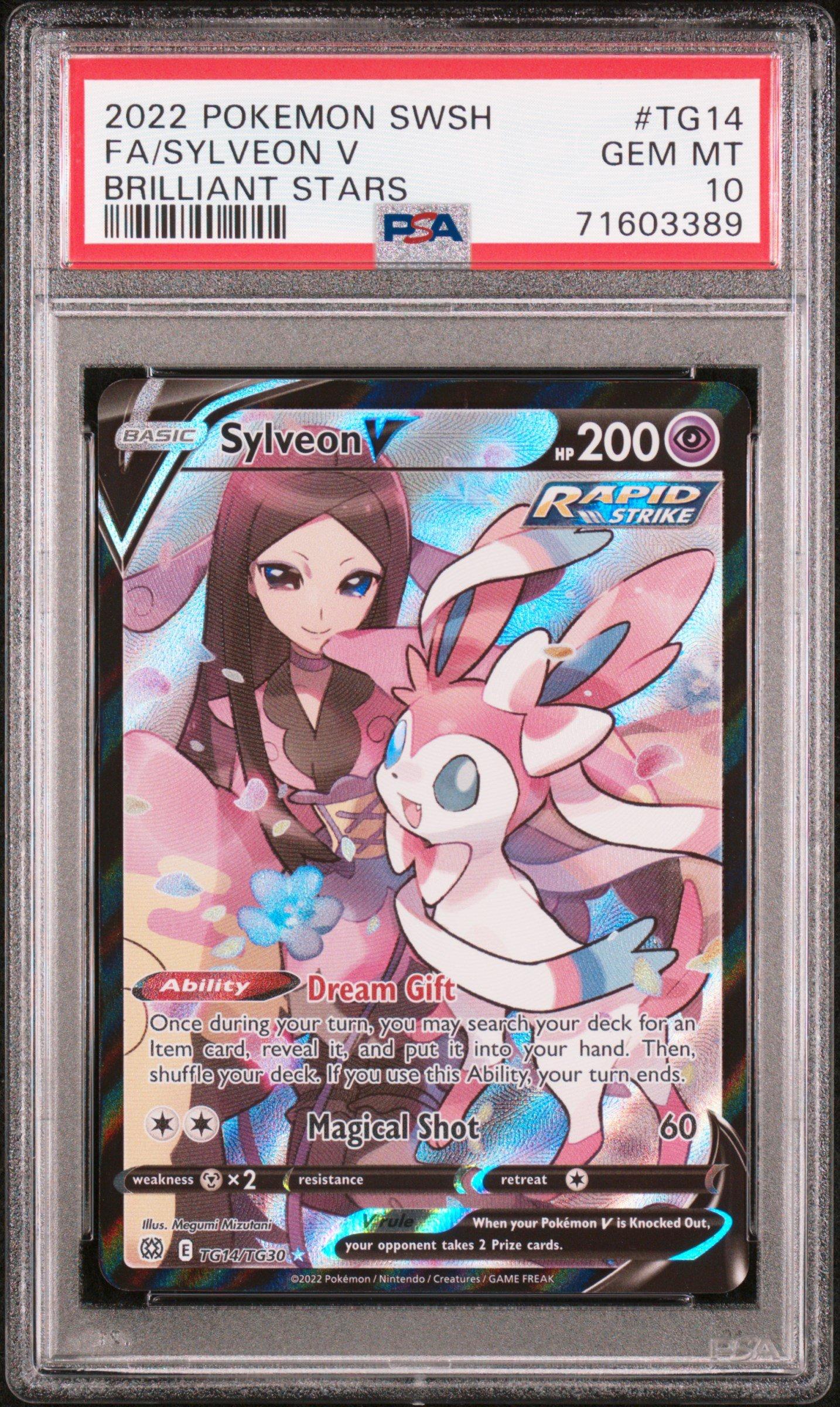 2022 Pokemon Sword & Shield Brilliant Stars Tg14 Fa/sylveon V PSA