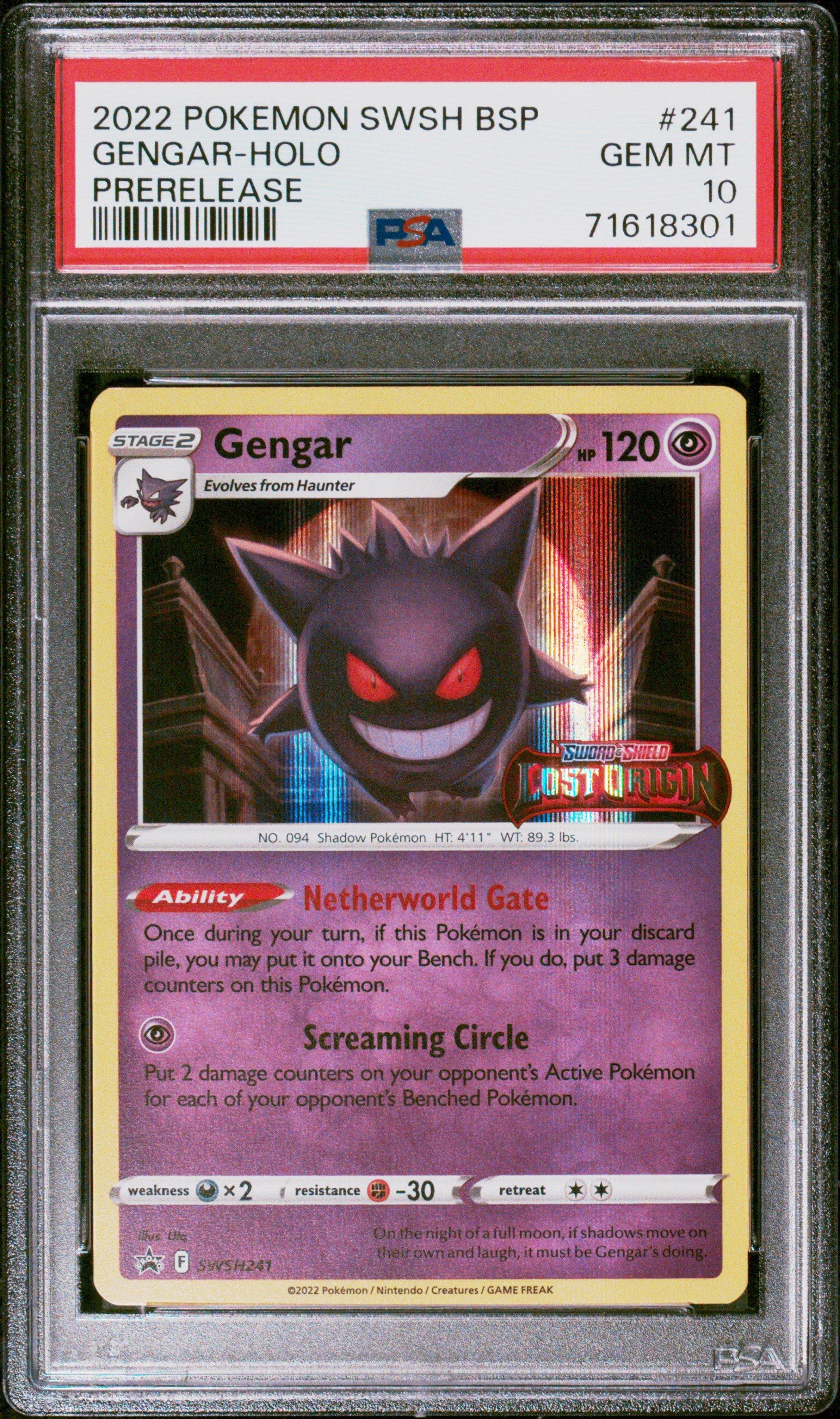 2022 Pokemon Swsh Black Star Promo 241 Gengar-holo Prerelease PSA