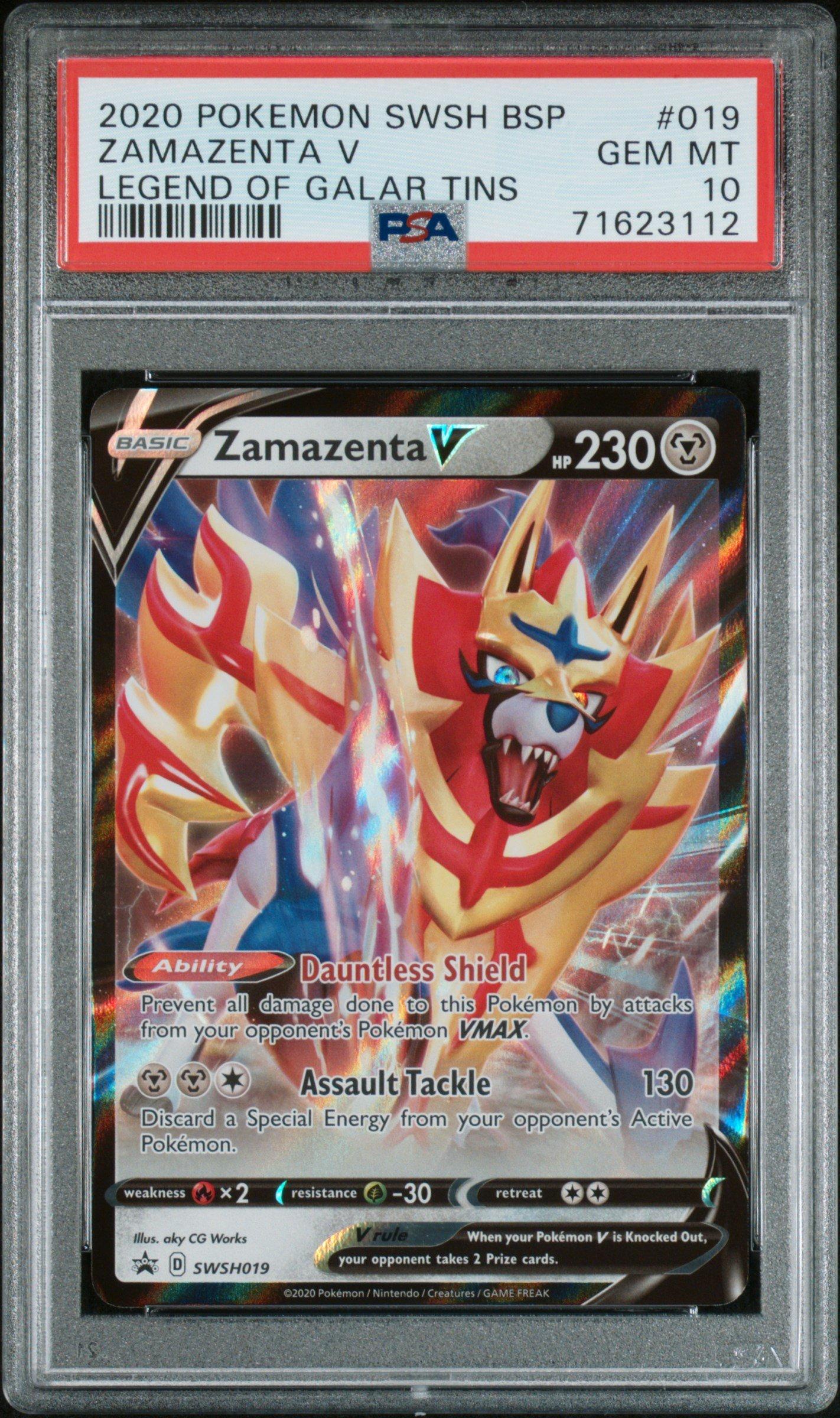 2020 Pokemon Swsh Black Star Promo 019 Zamazenta V Legend Of Galar Tins PSA  10 Graded Card | GameStop