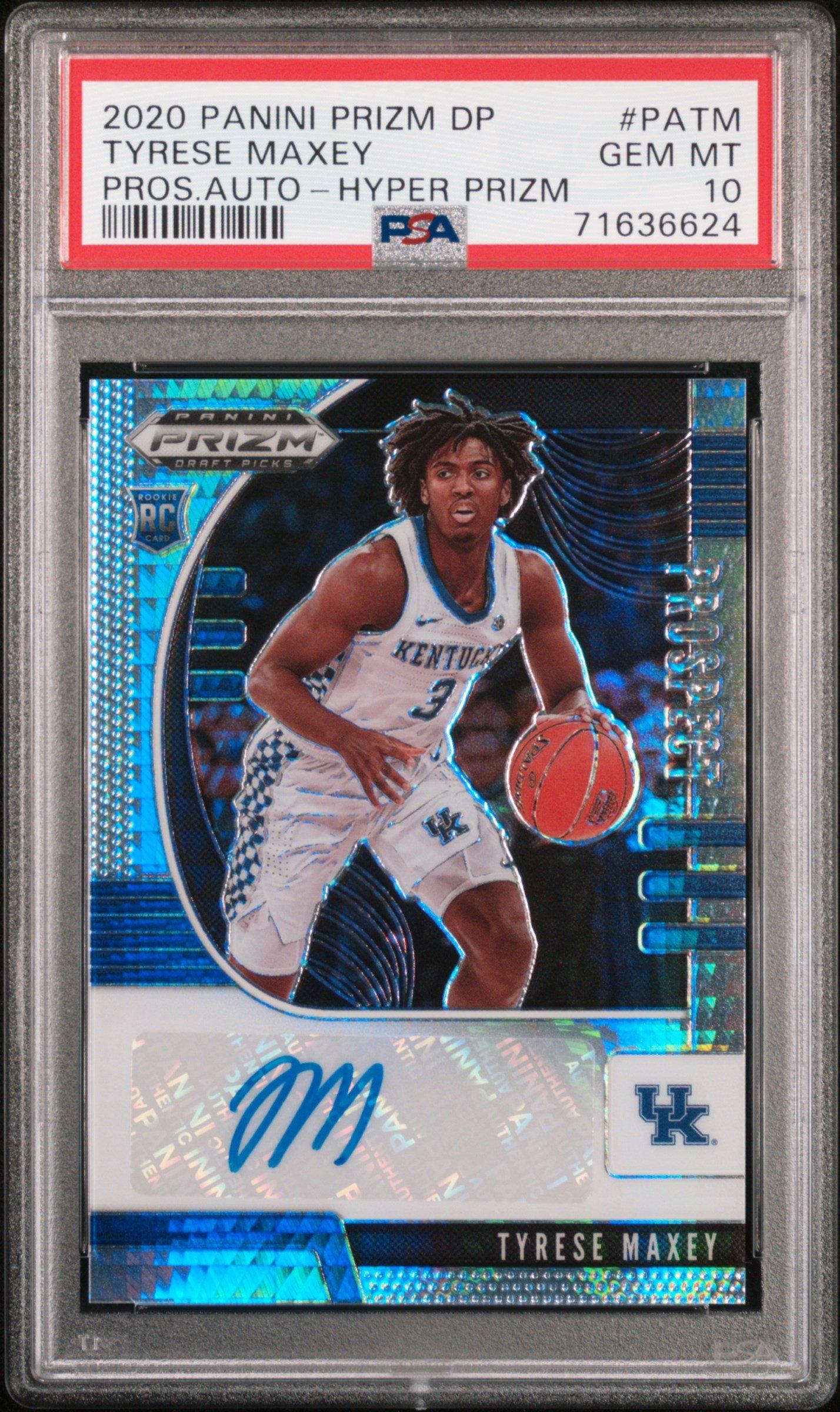 2020 Panini Prizm Draft Picks Prospect Autographs Patm Tyrese Maxey Hyper Prizm PSA 10