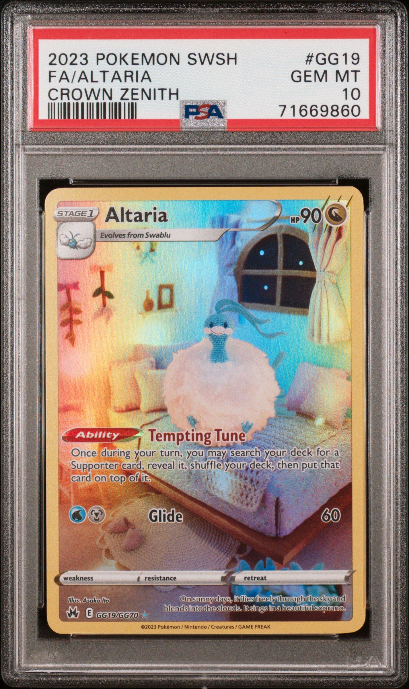 2023 Pokemon Sword And Shield Crown Zenith Gg19 Full Art/altaria PSA