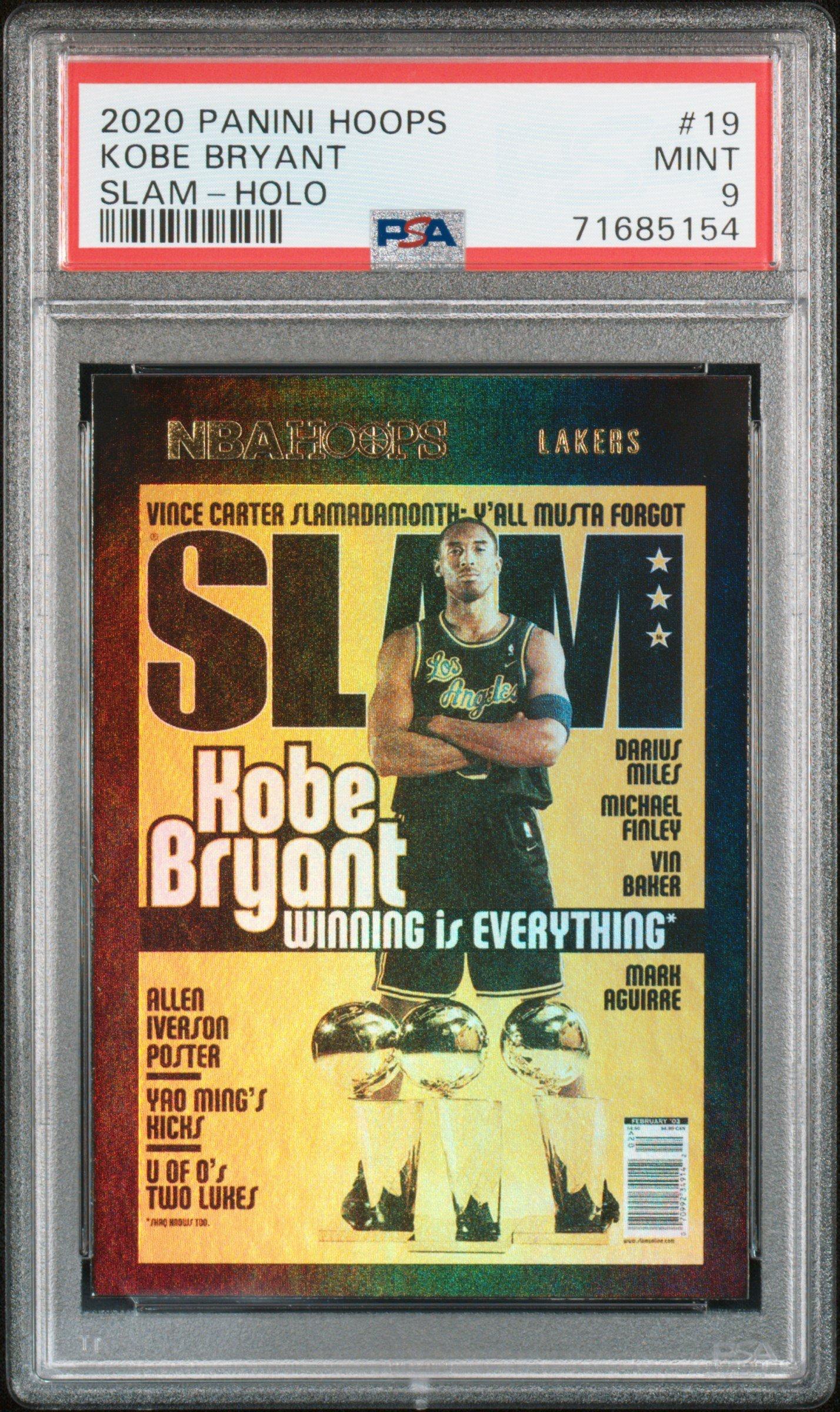 2020 Panini Hoops Slam 19 Kobe Bryant Holo PSA 9