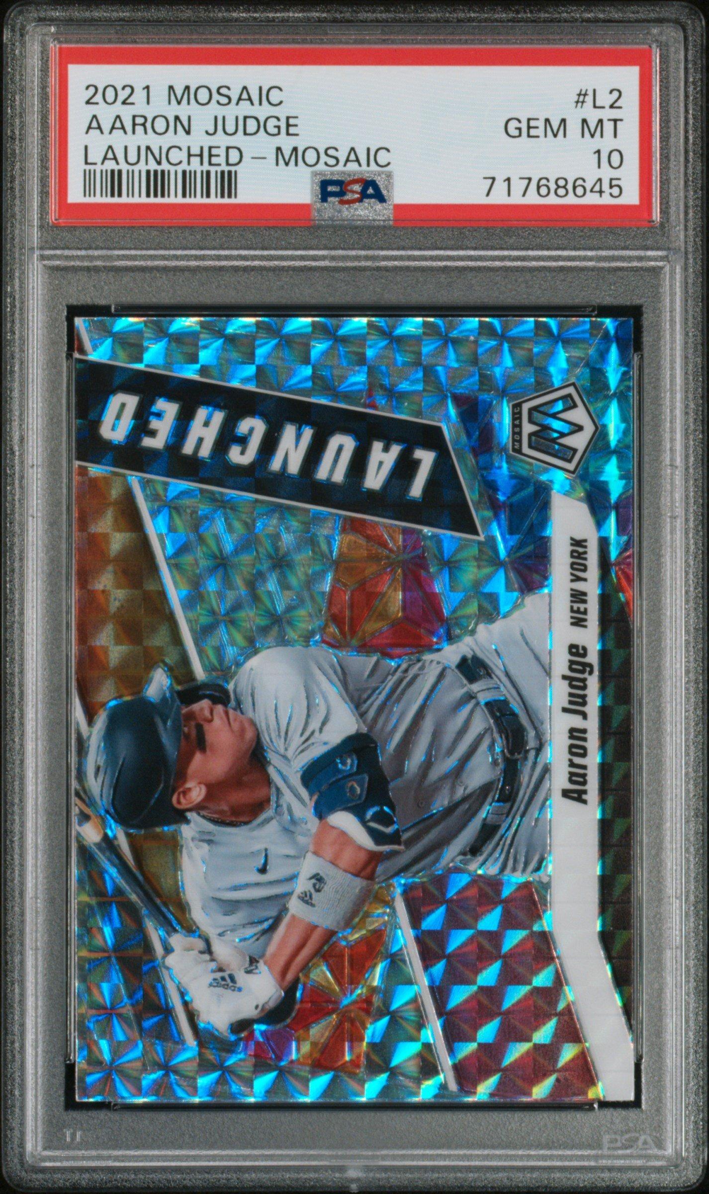 2021 Panini Mosaic Launched L2 Aaron Judge Mosaic PSA 10