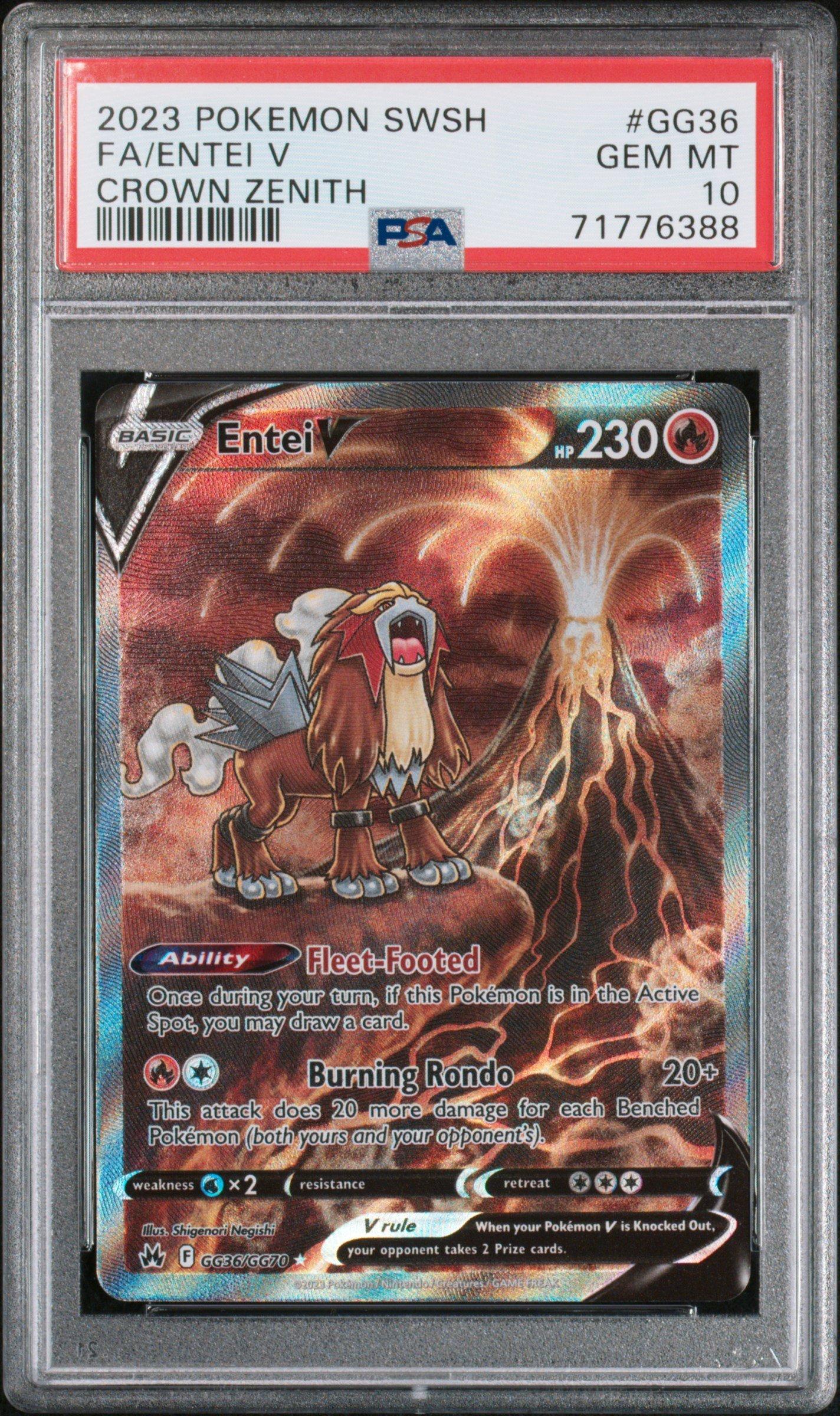 2023 Pokemon Sword And Shield Crown Zenith Gg36 Full Art/entei V PSA