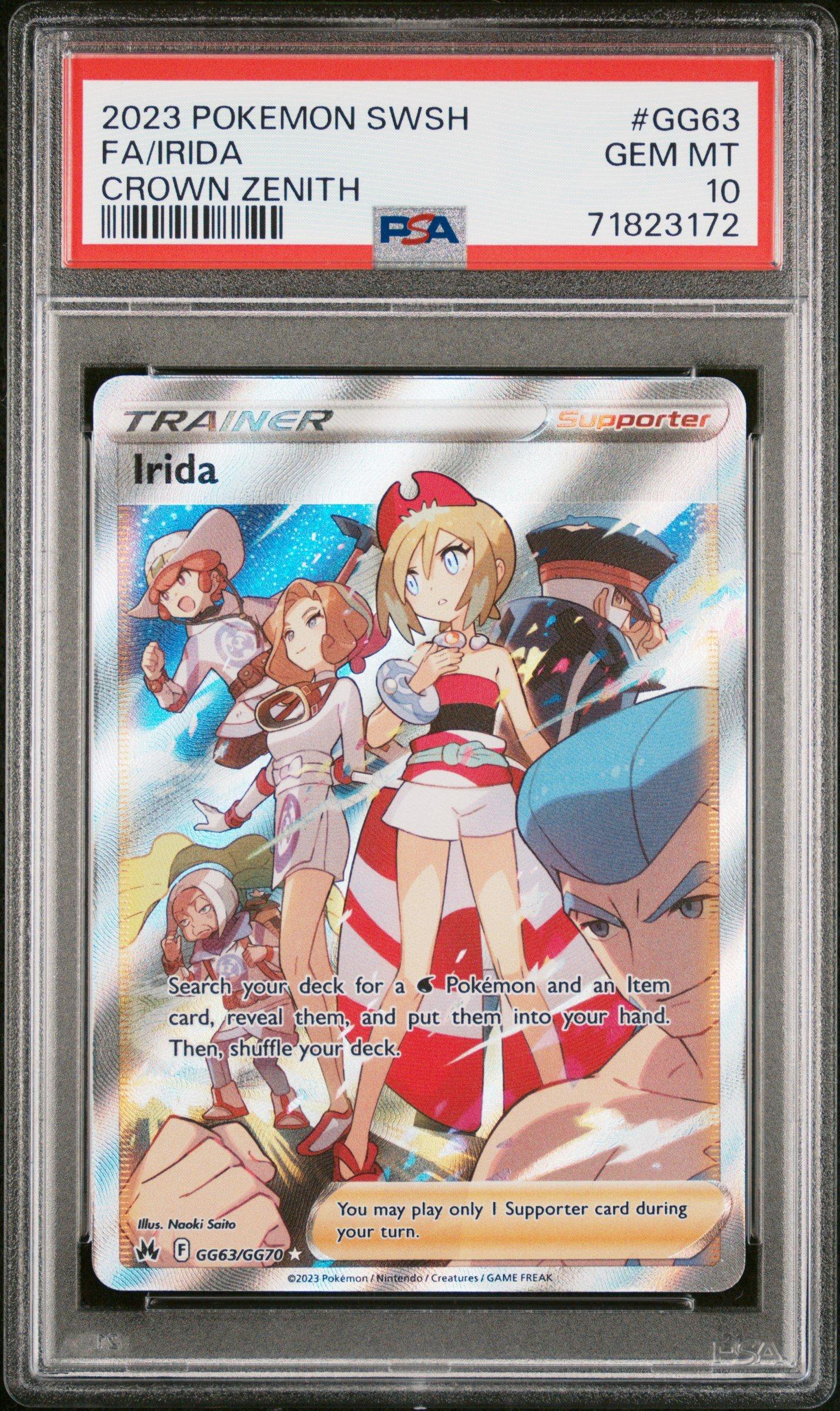 2023 Pokemon Sword And Shield Crown Zenith Gg63 Full Art/irida PSA