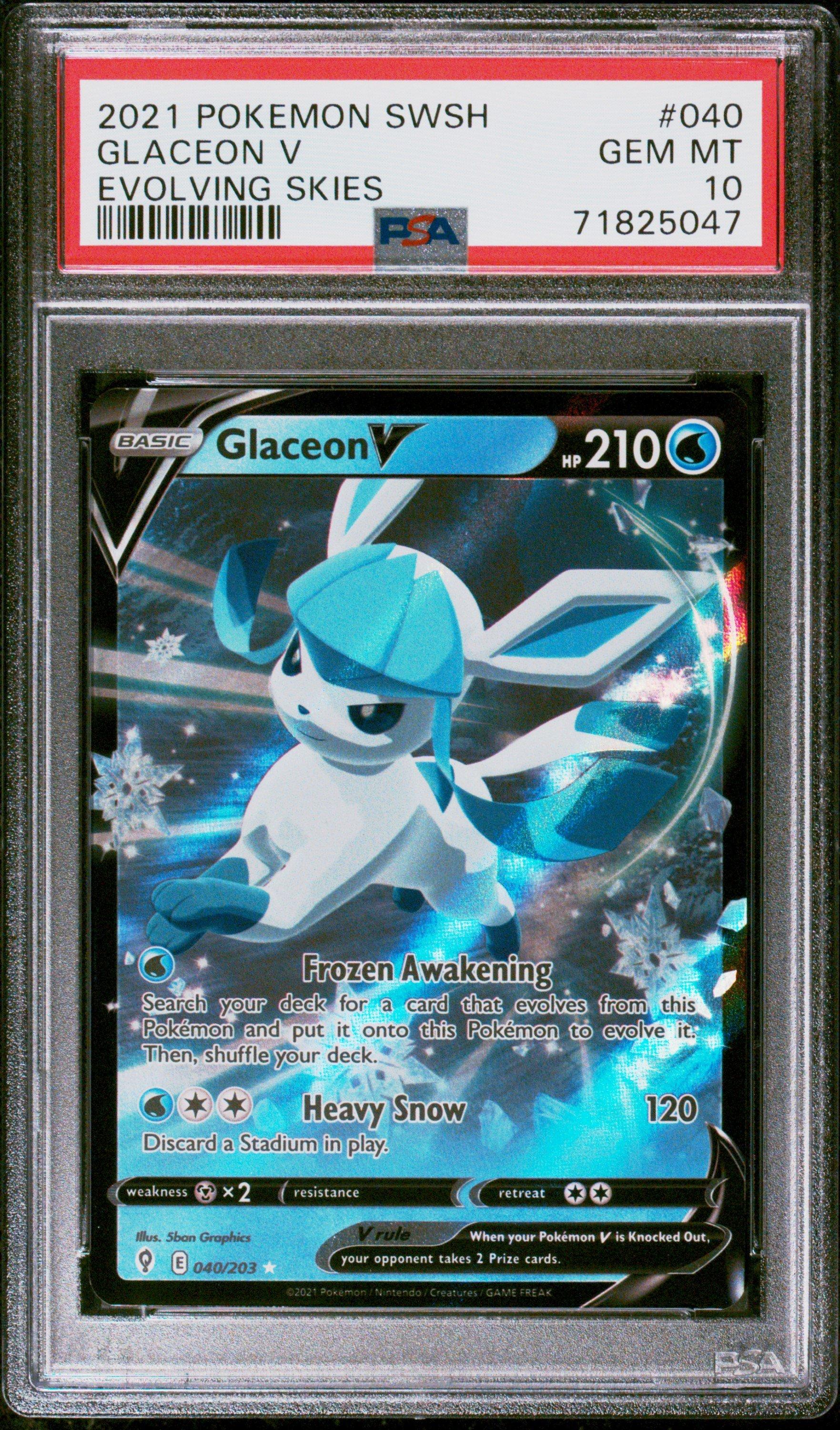 ポケモンカードゲーム Glaceon V PSA10 2021 Pokemon Sword & Shield Evolving Skies 040 Glaceon V PSA