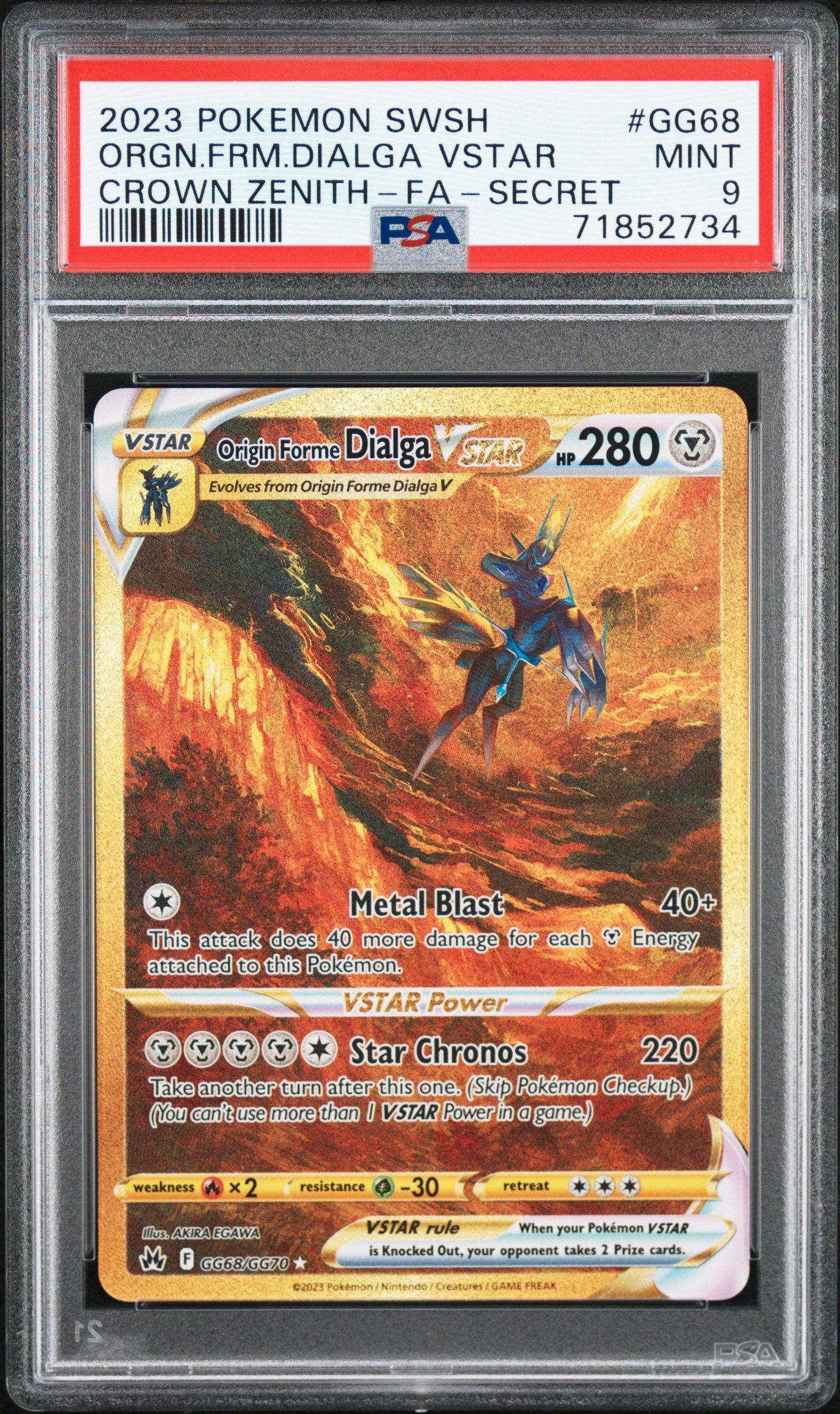 2023 Pokemon Sword And Shield Crown Zenith Gg68 Full Art/origin Forme Dialga Vstar Secret PSA