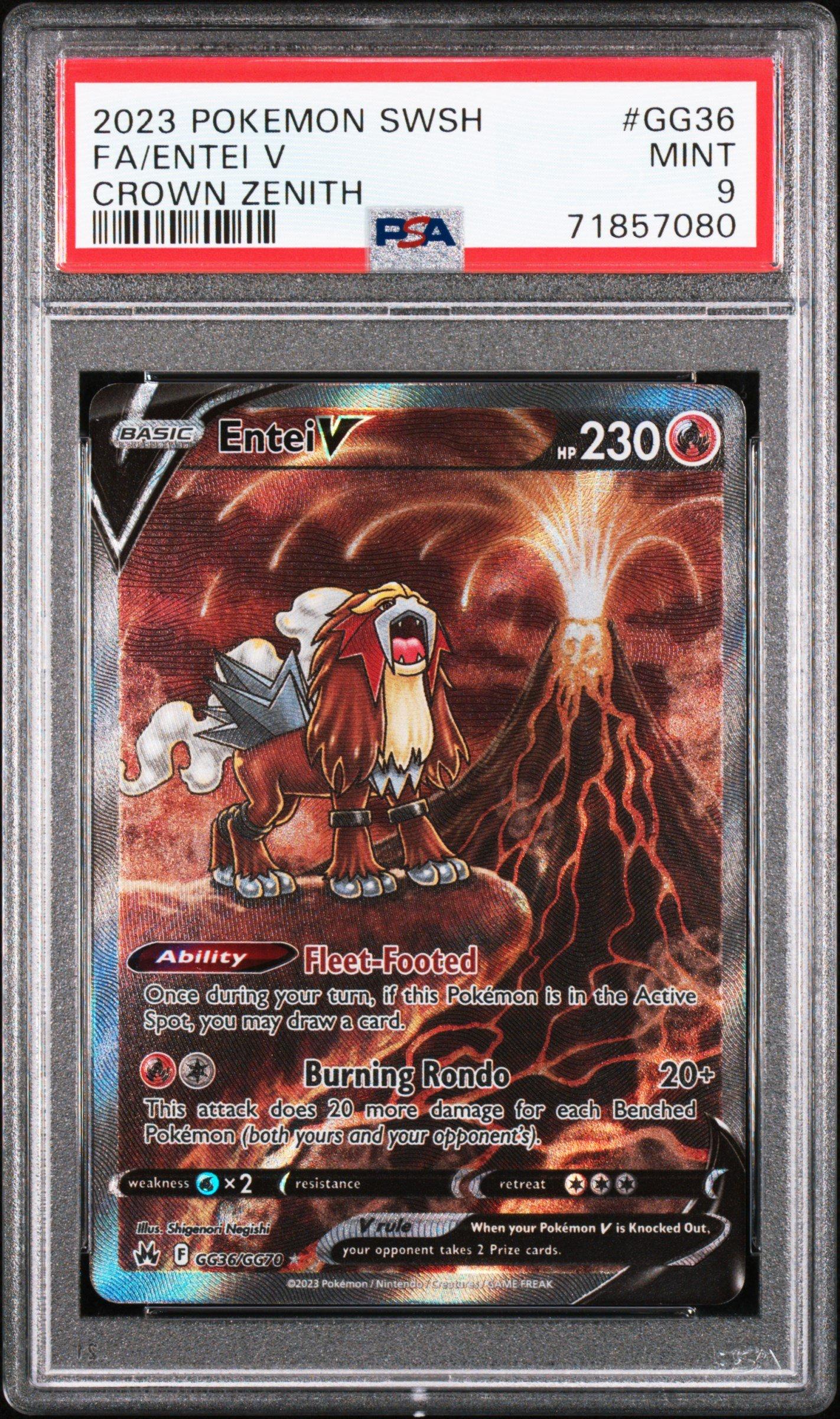 2023 Pokemon Sword And Shield Crown Zenith Gg36 Full Art/entei V