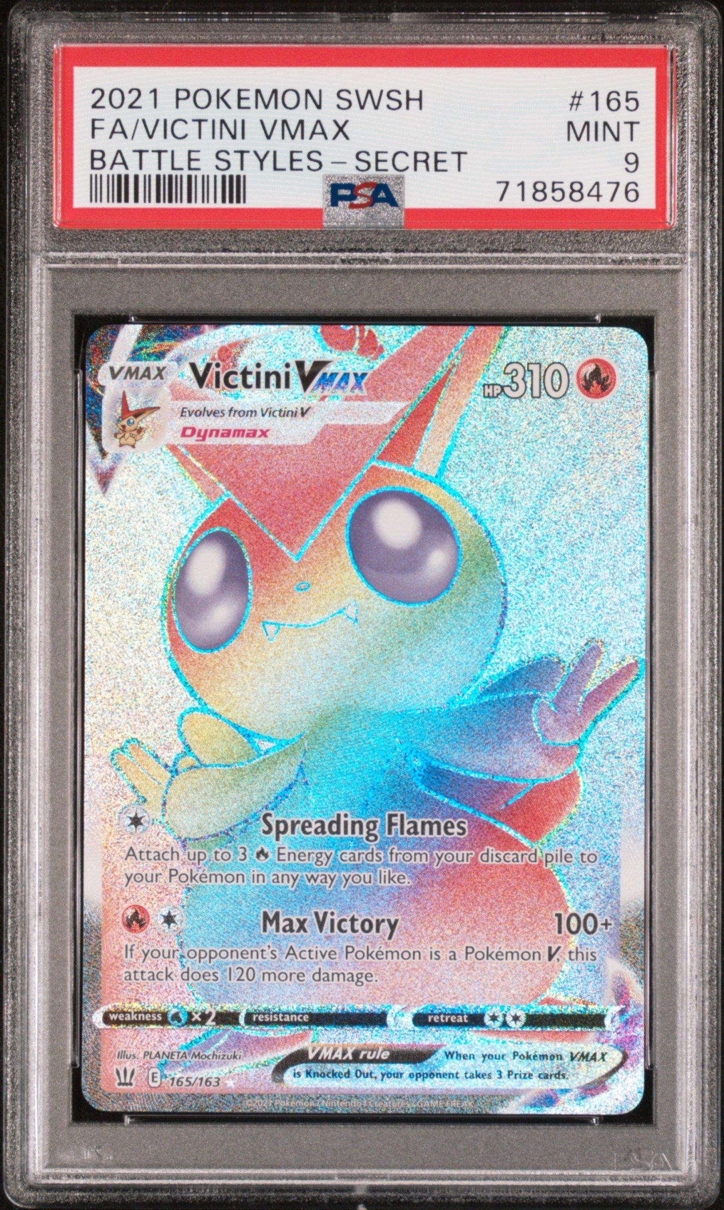 2021 Pokemon Sword & Shield Battle Styles 165 Full Art/victini Vmax Secret PSA