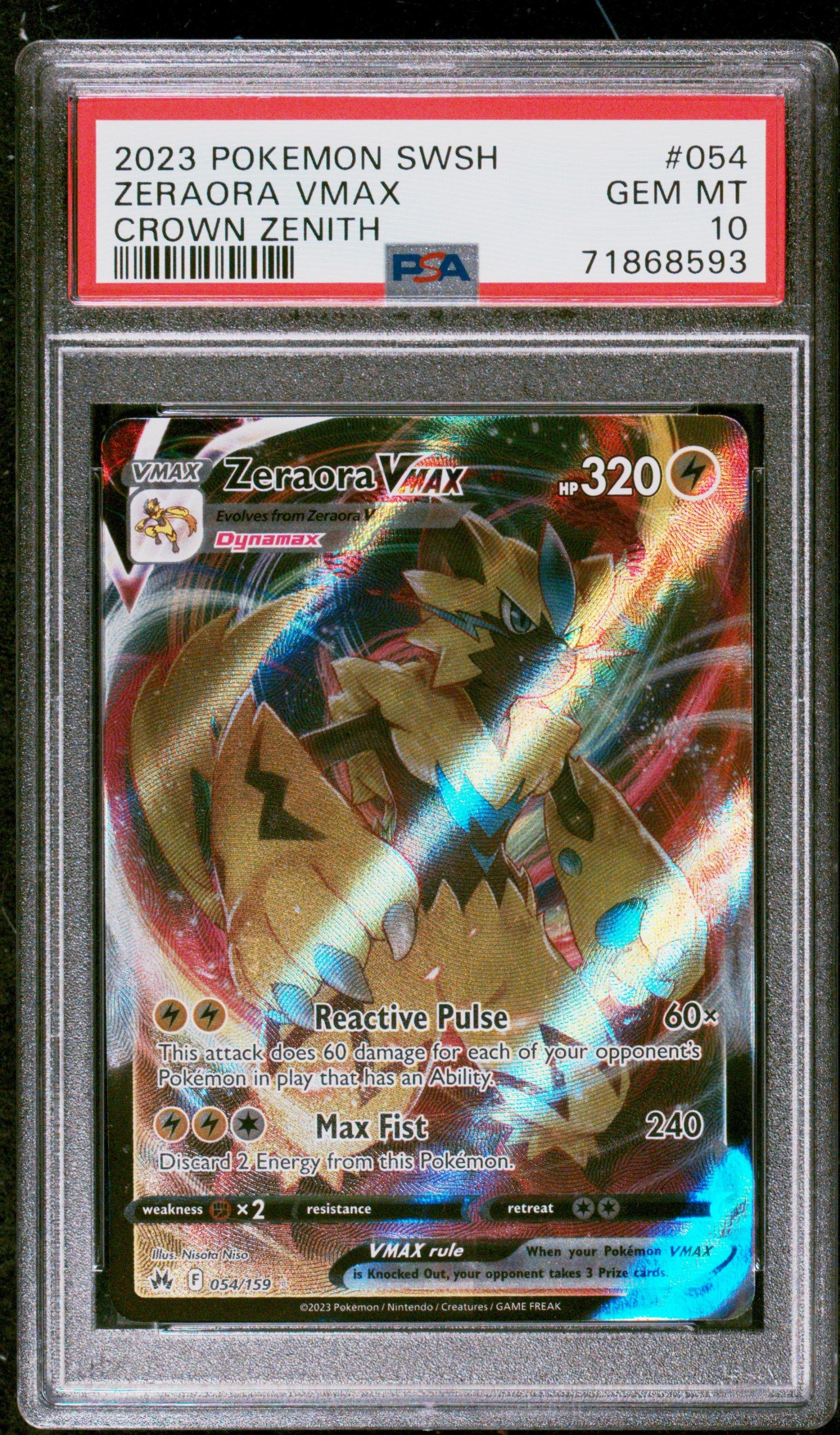 2023 Pokemon Sword And Shield Crown Zenith 054 Full Art/zeraora Vmax PSA