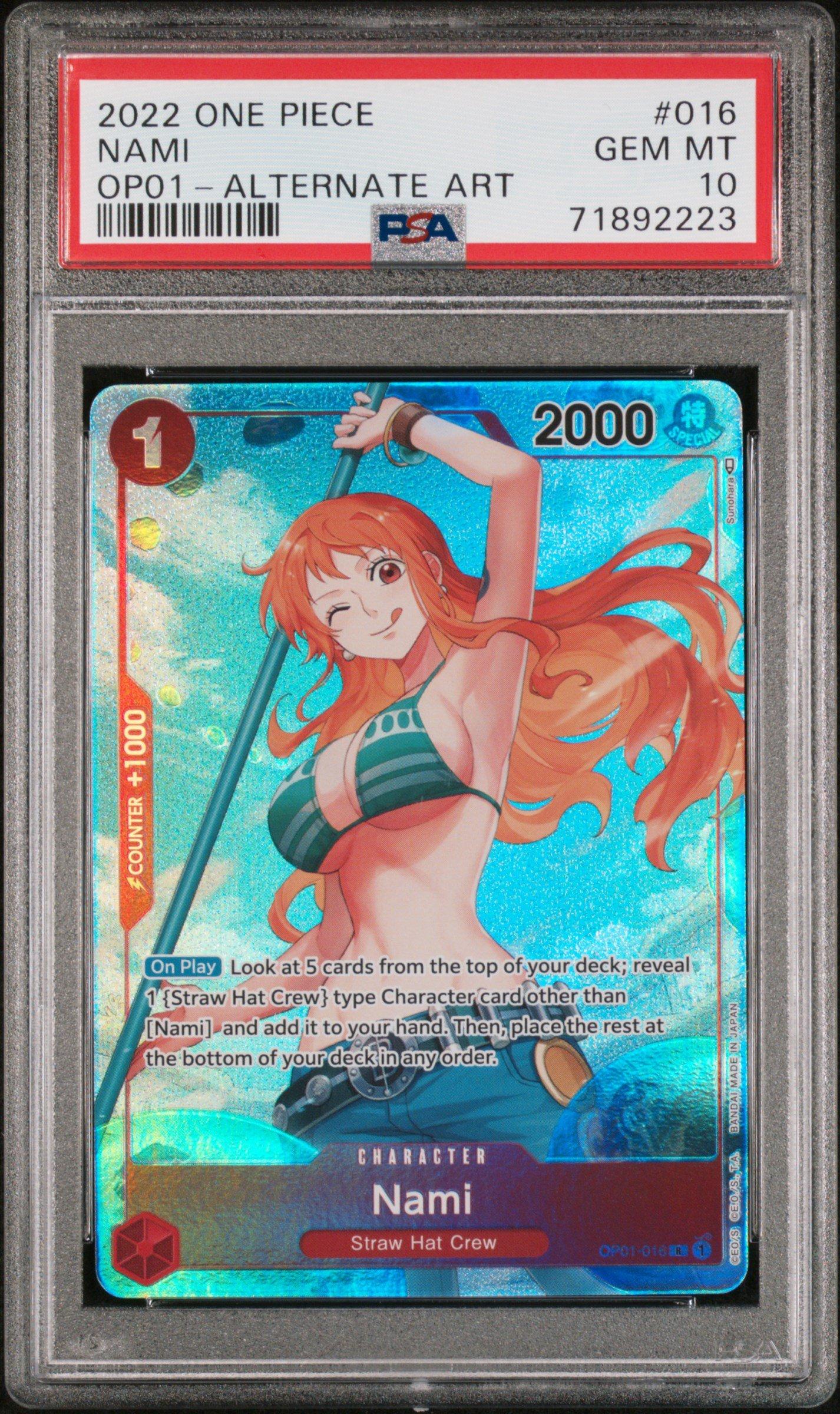 2022 One Piece Op01-romance Dawn 016 Nami Alternate Art PSA 10