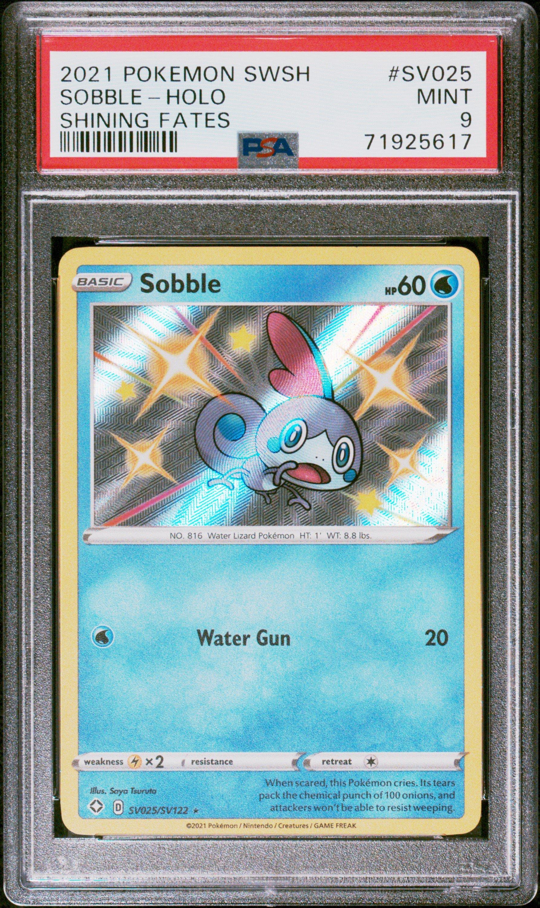 2021 Pokemon Sword & Shield Shining Fates Sv025 Sobble-holo PSA 9
