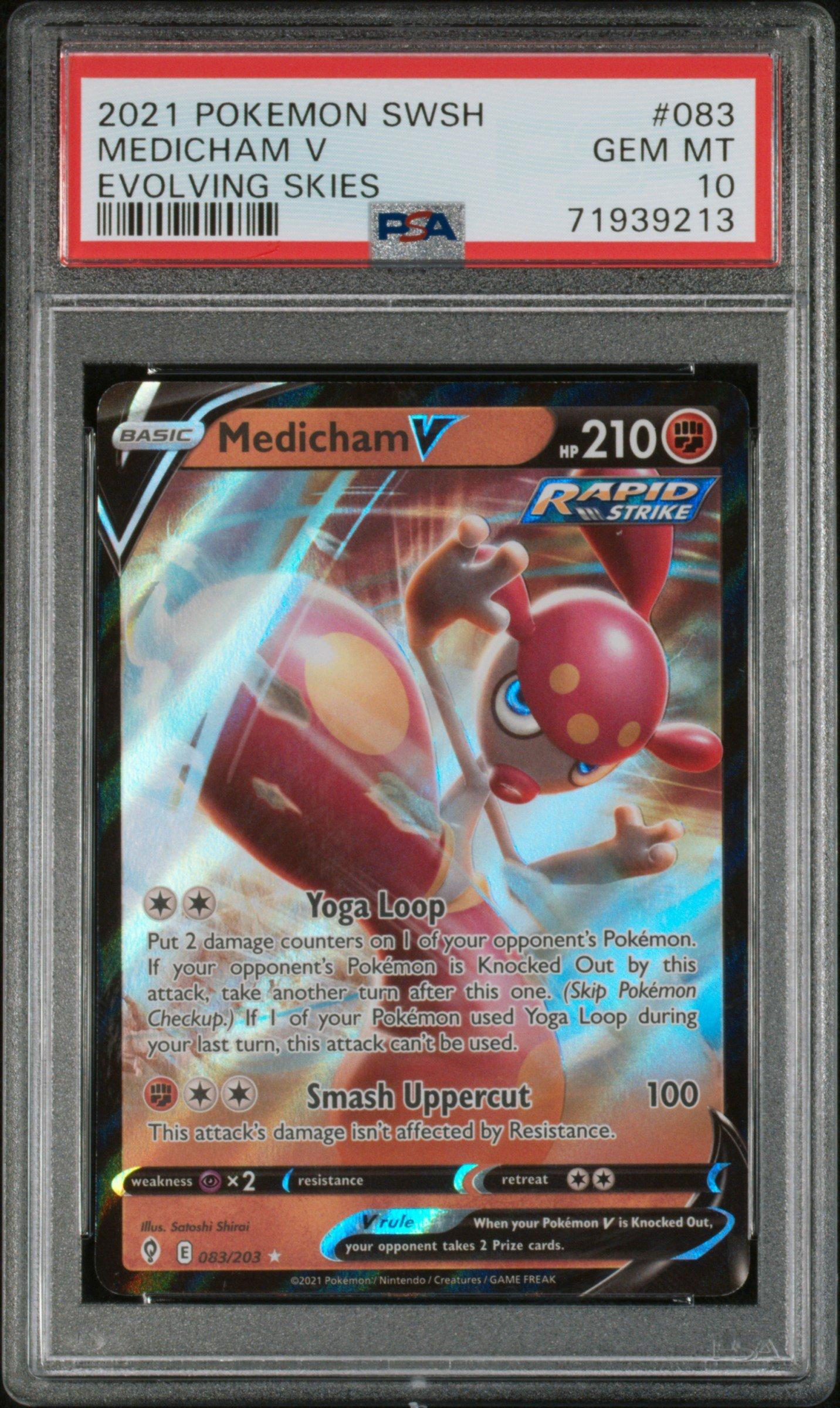 2021 Pokemon Sword & Shield Evolving Skies 083 Medicham V PSA