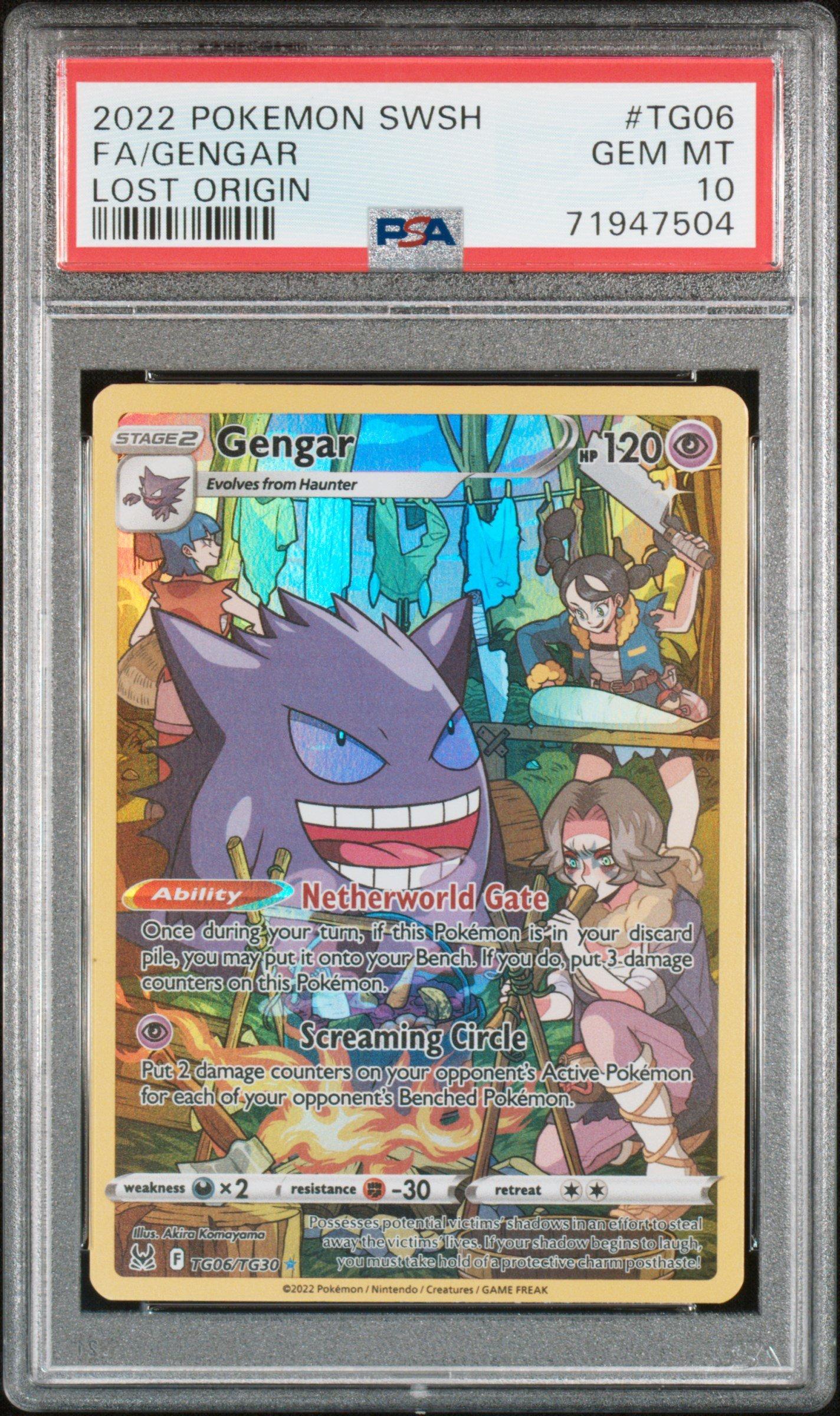 2022 Pokemon Sword & Shield Lost Origin Tg06 Full Art/gengar PSA 10 ...