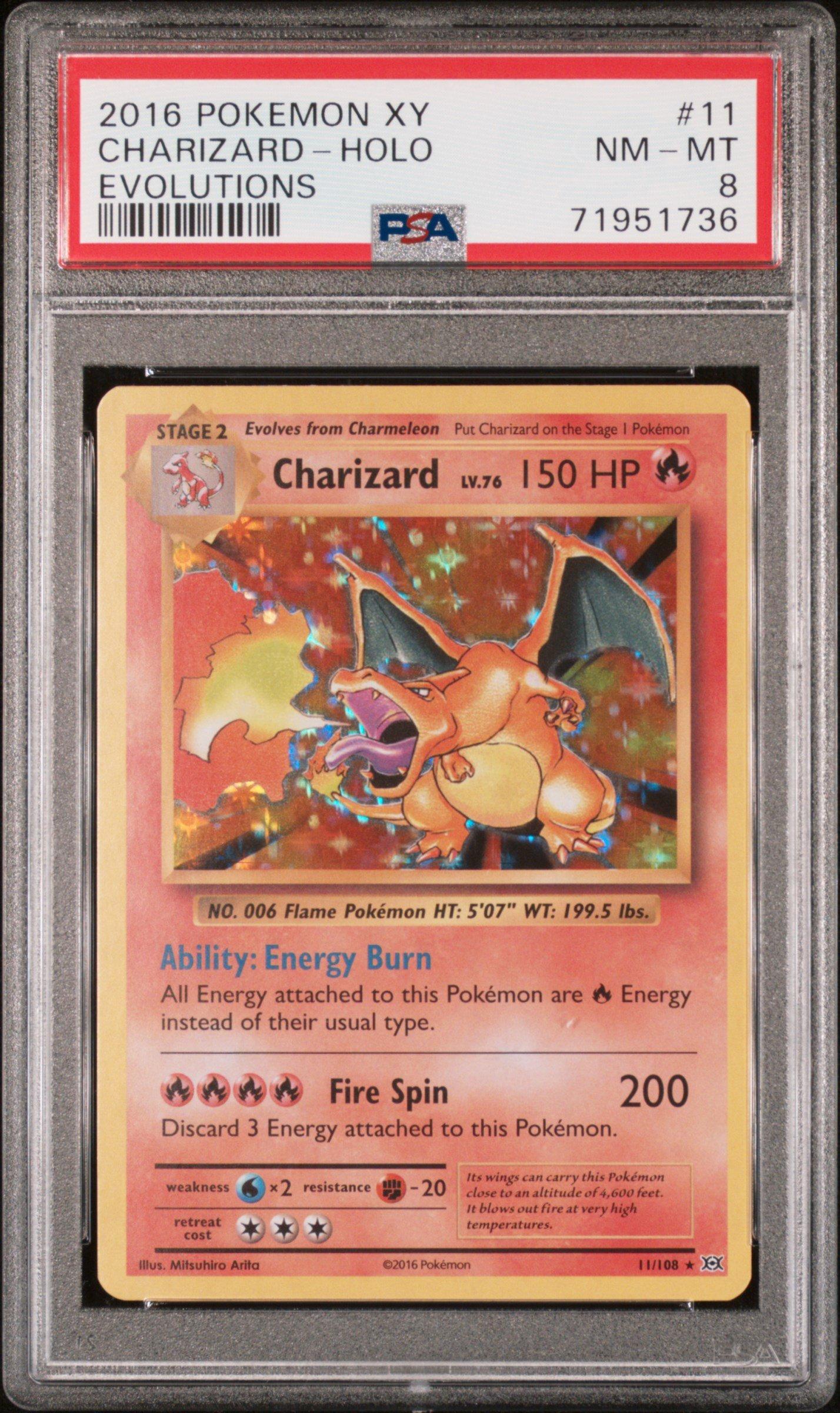 2016 Pokemon Xy Evolutions 11 Charizard-holo PSA 8 Graded Card