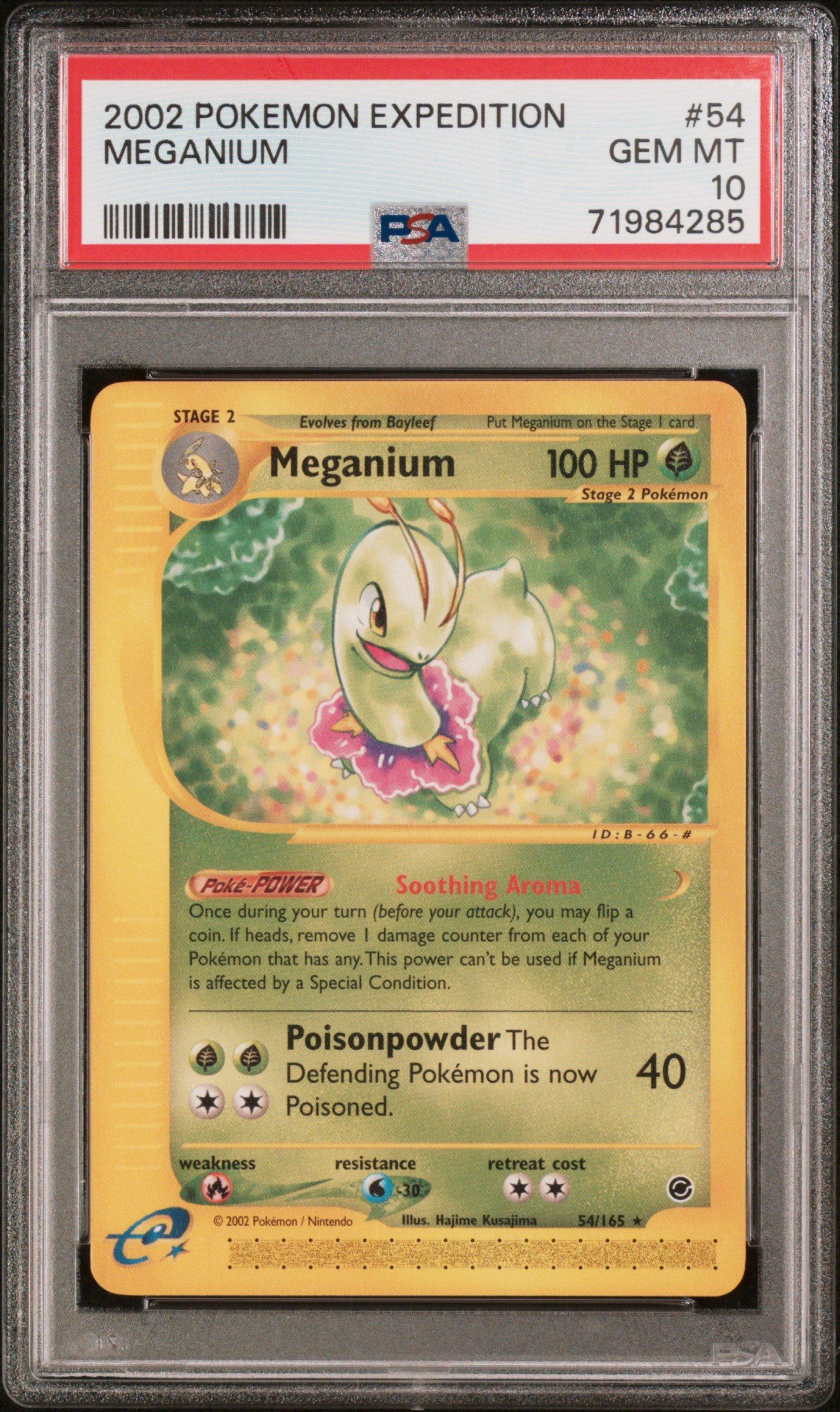 2002 Pokemon Expedition 54 Meganium PSA 10