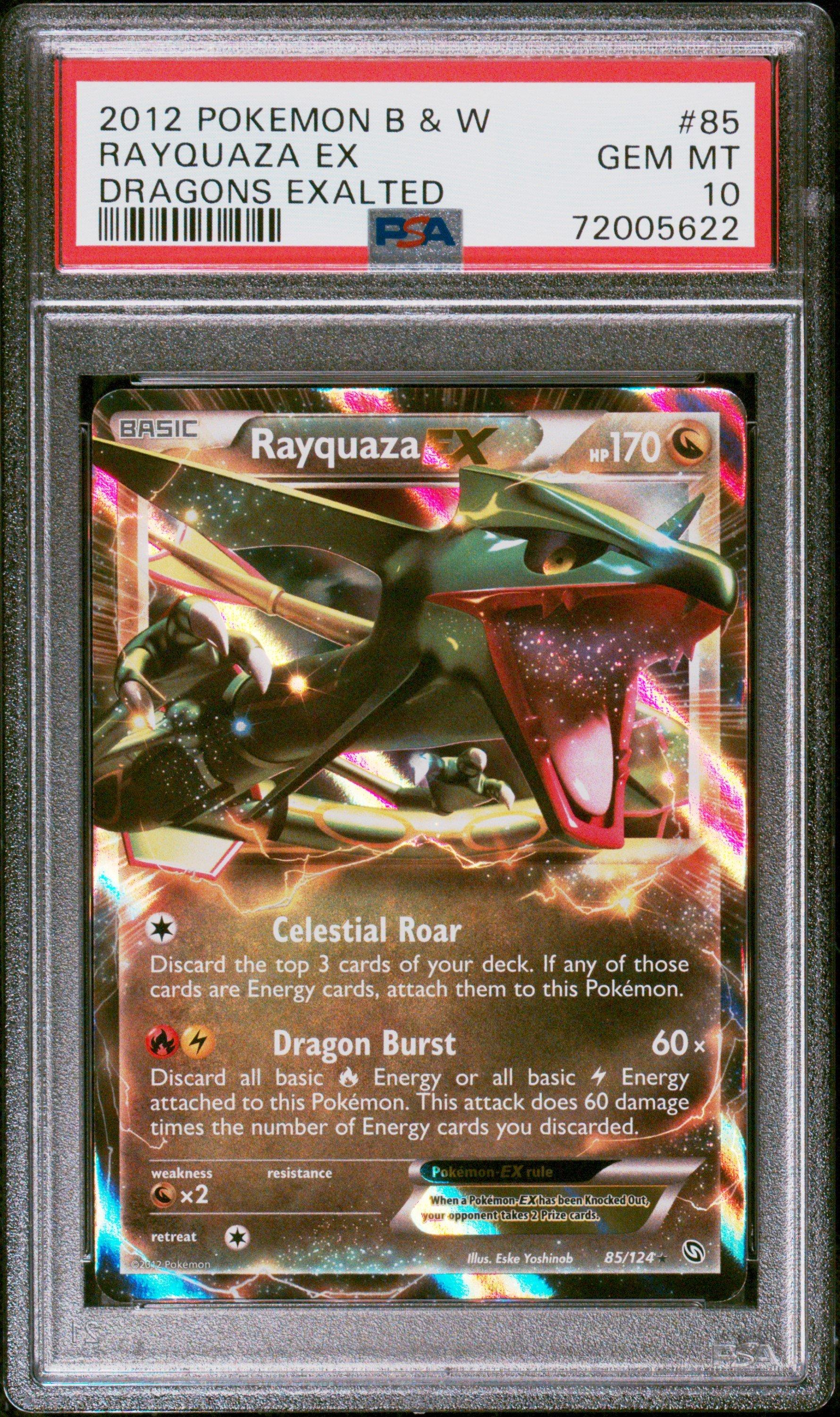 2012 Pokemon Black & White Dragons Exalted 85 Rayquaza Ex PSA 10 | GameStop
