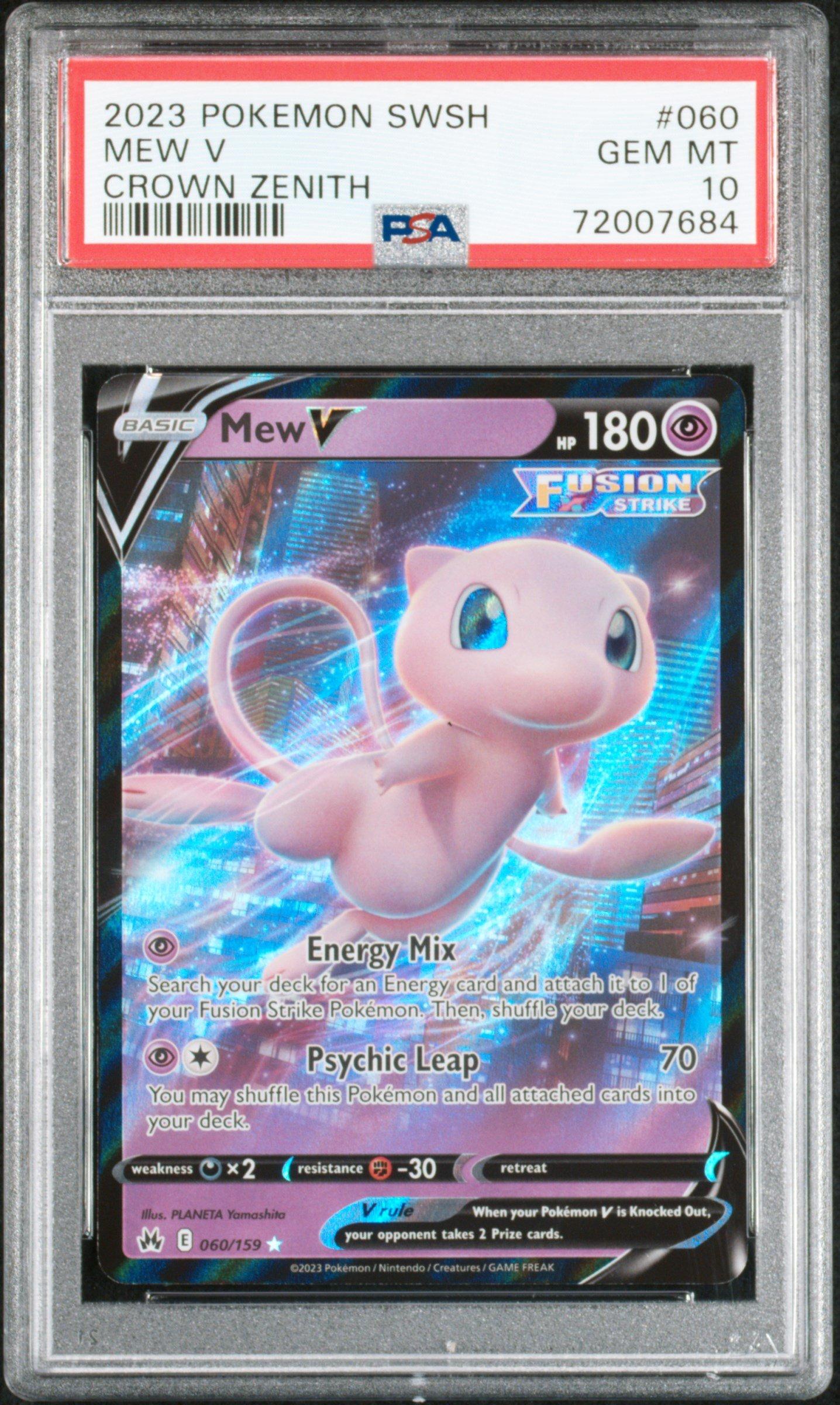 2023 Pokemon Sword And Shield Crown Zenith 060 Mew V PSA 10 Graded