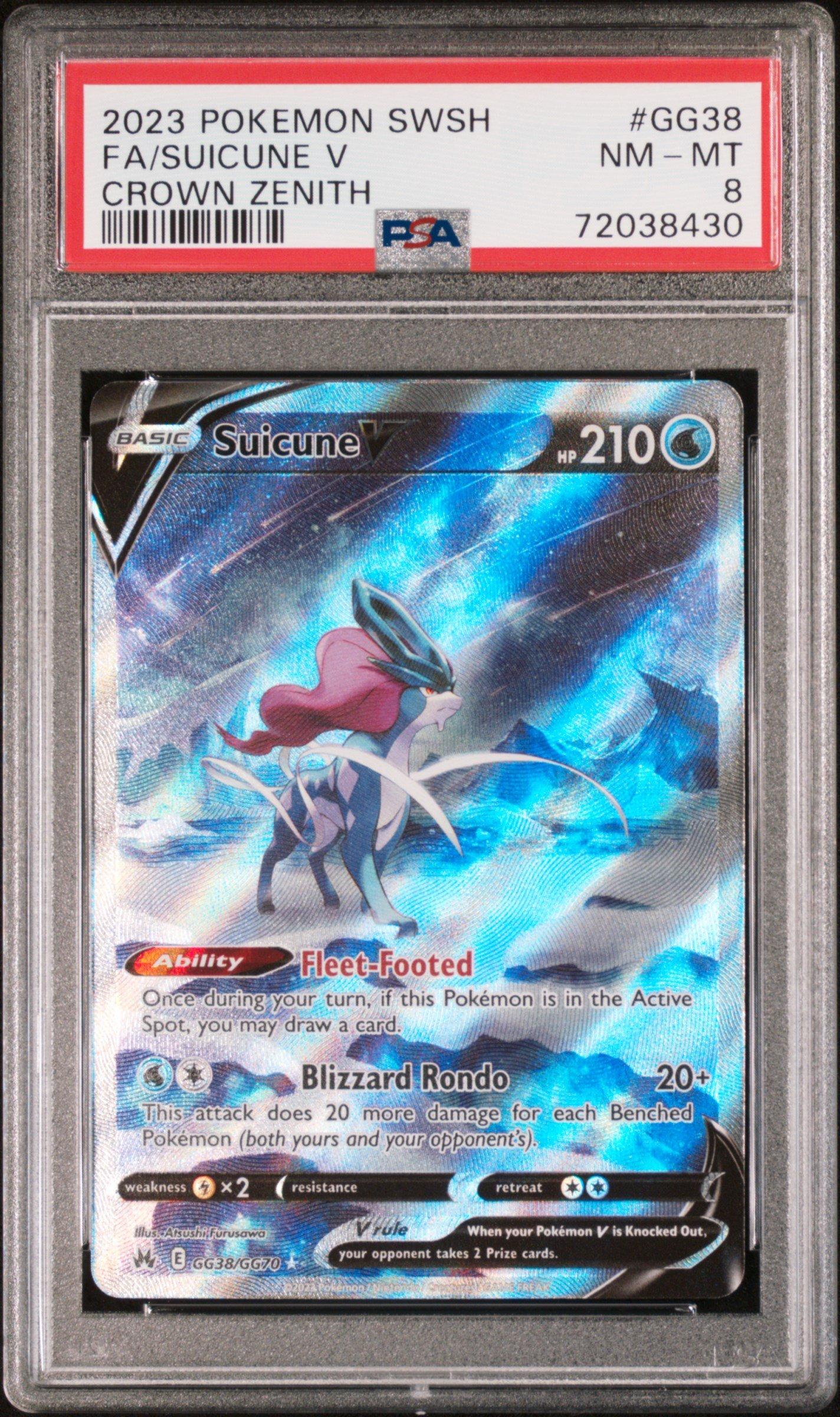 2023 Pokemon Sword And Shield Crown Zenith Gg38 Full Art/suicune V PSA 8  Graded Card | GameStop
