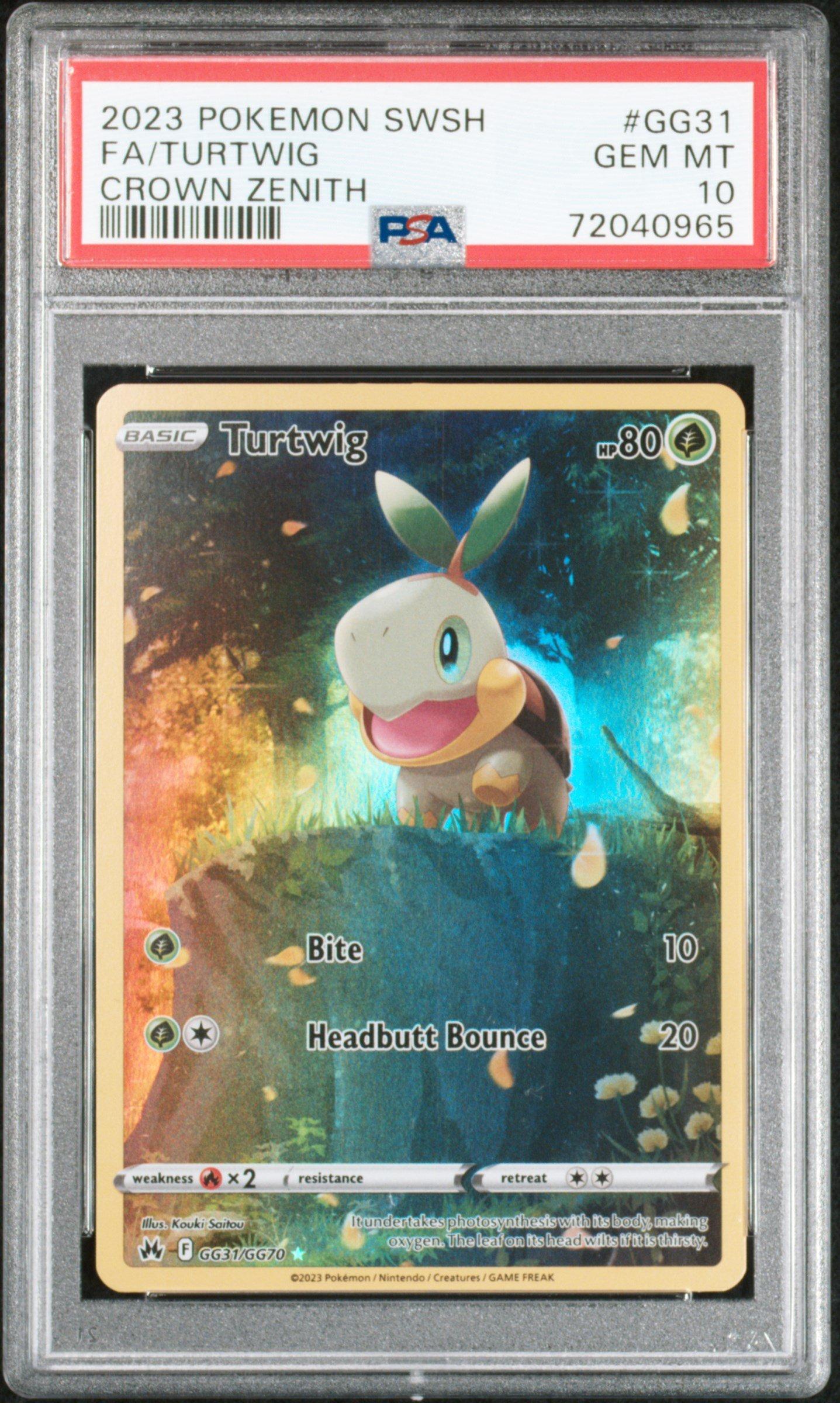 2023 Pokemon Sword And Shield Crown Zenith Gg31 Full Art/turtwig PSA