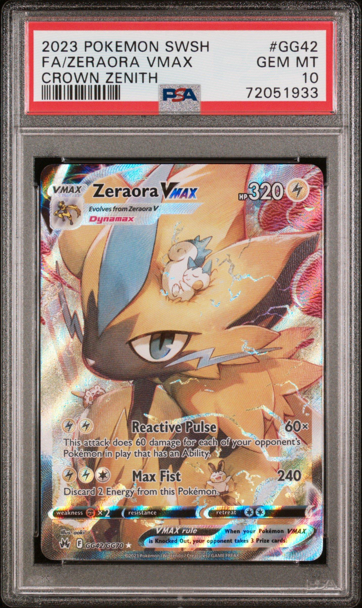 2023 Pokemon Sword And Shield Crown Zenith Gg42 Full Art/zeraora Vmax PSA 10