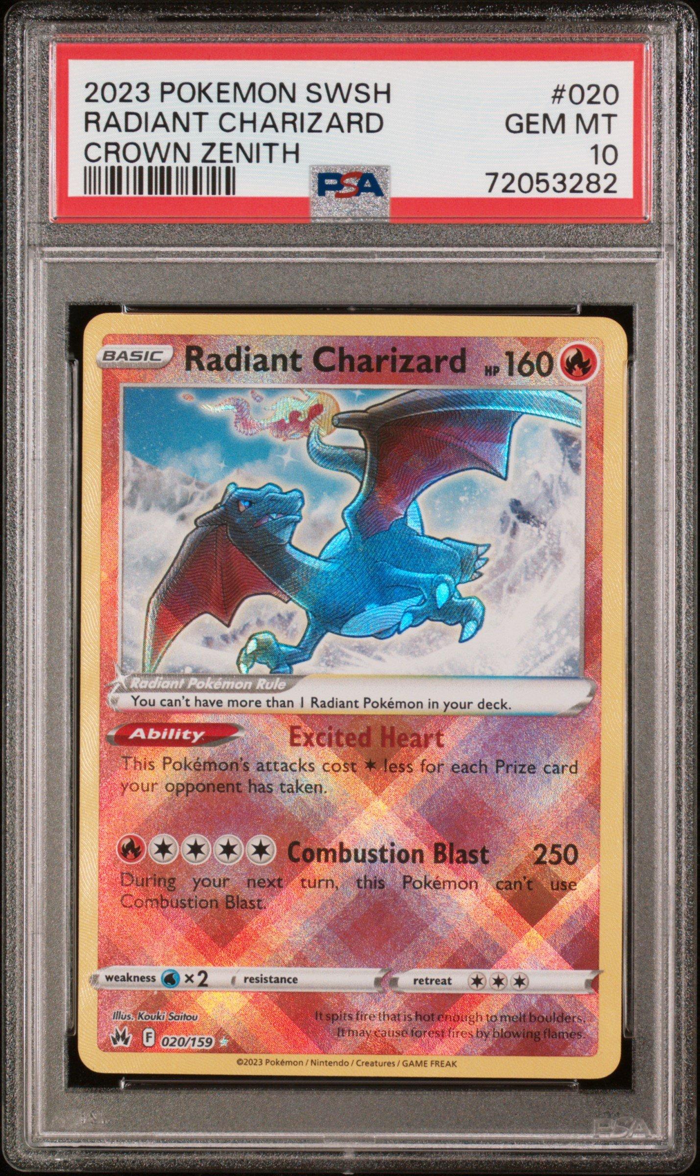 ポケモンカードセット PSAグレード付き 2023 Pokemon Sword And Shield Crown Zenith 020 Radiant Charizard