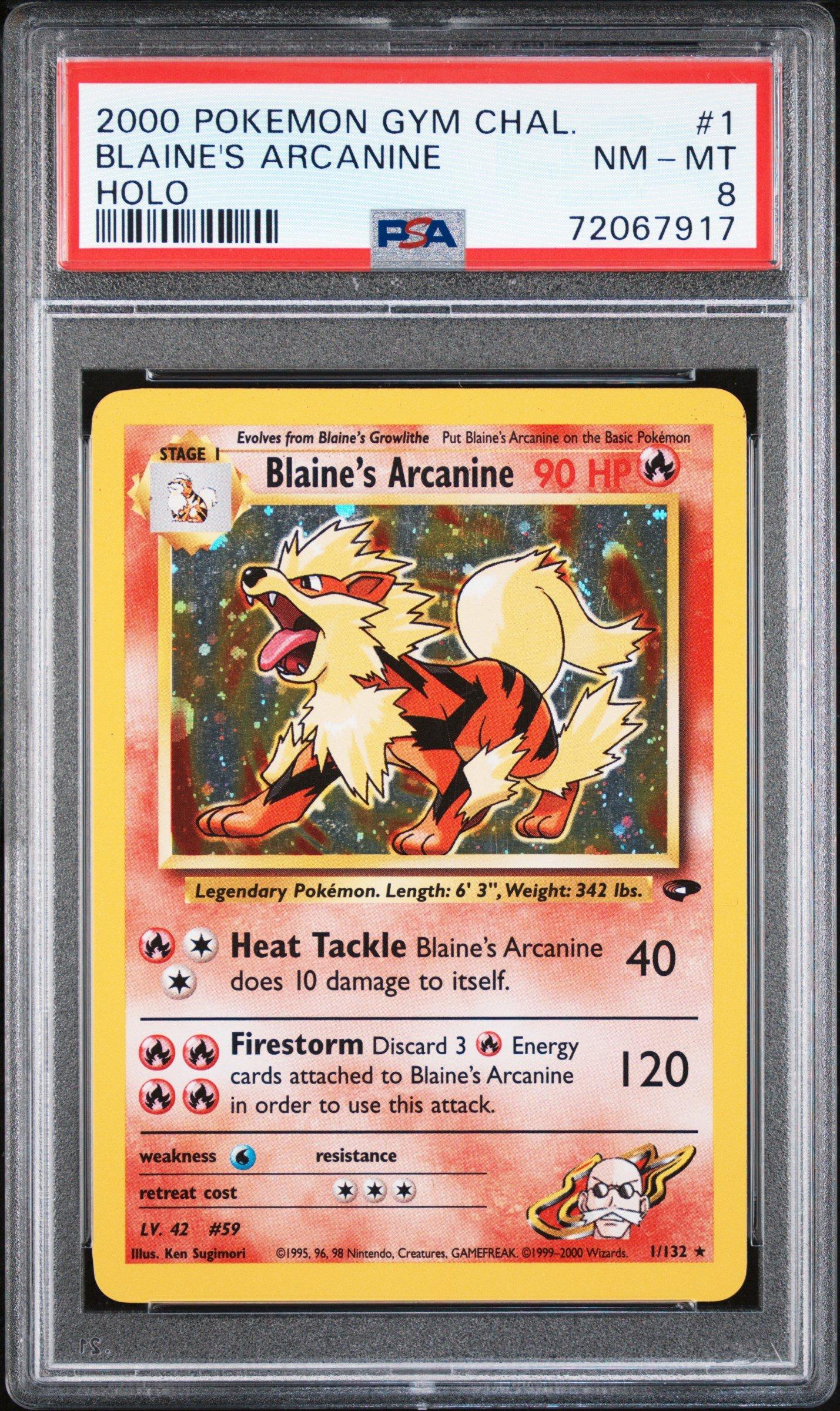 2000 Pokemon Gym Challenge 1 Blaine's Arcanine Holo PSA 8 Graded Card |  GameStop