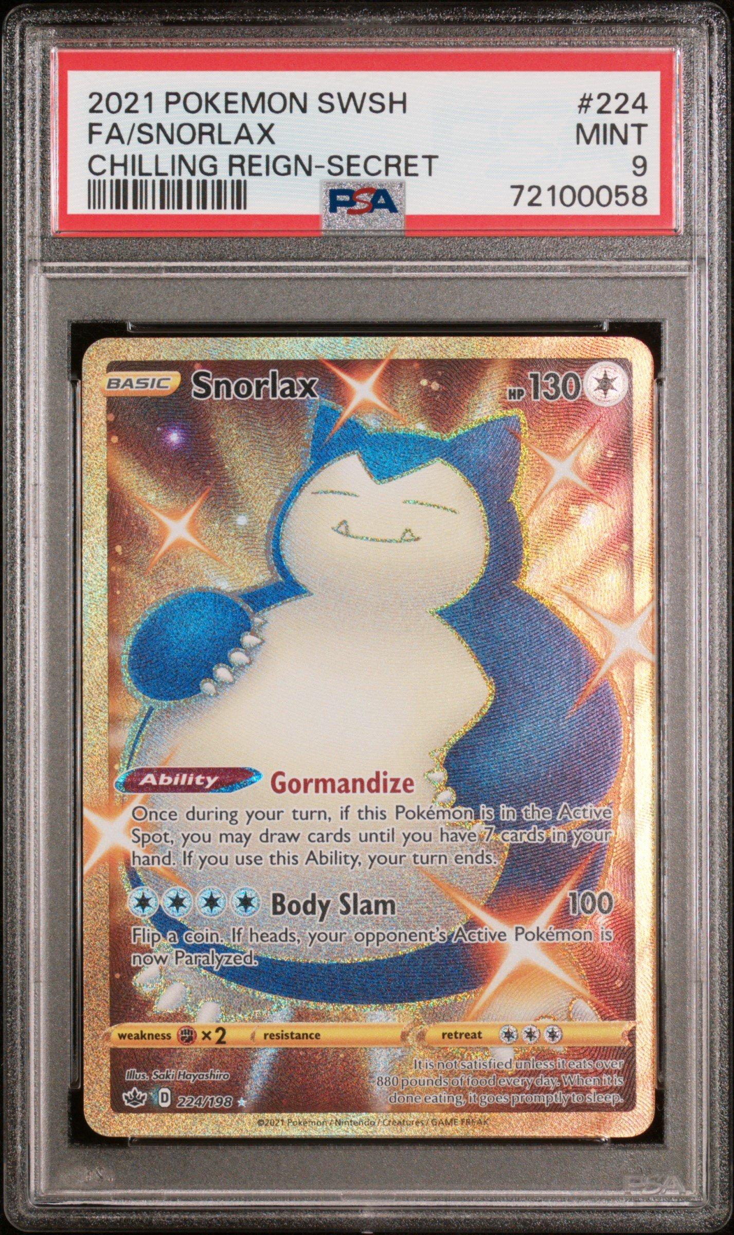 2021 Pokemon Sword & Shield Chilling Reign 224 Full Art/snorlax